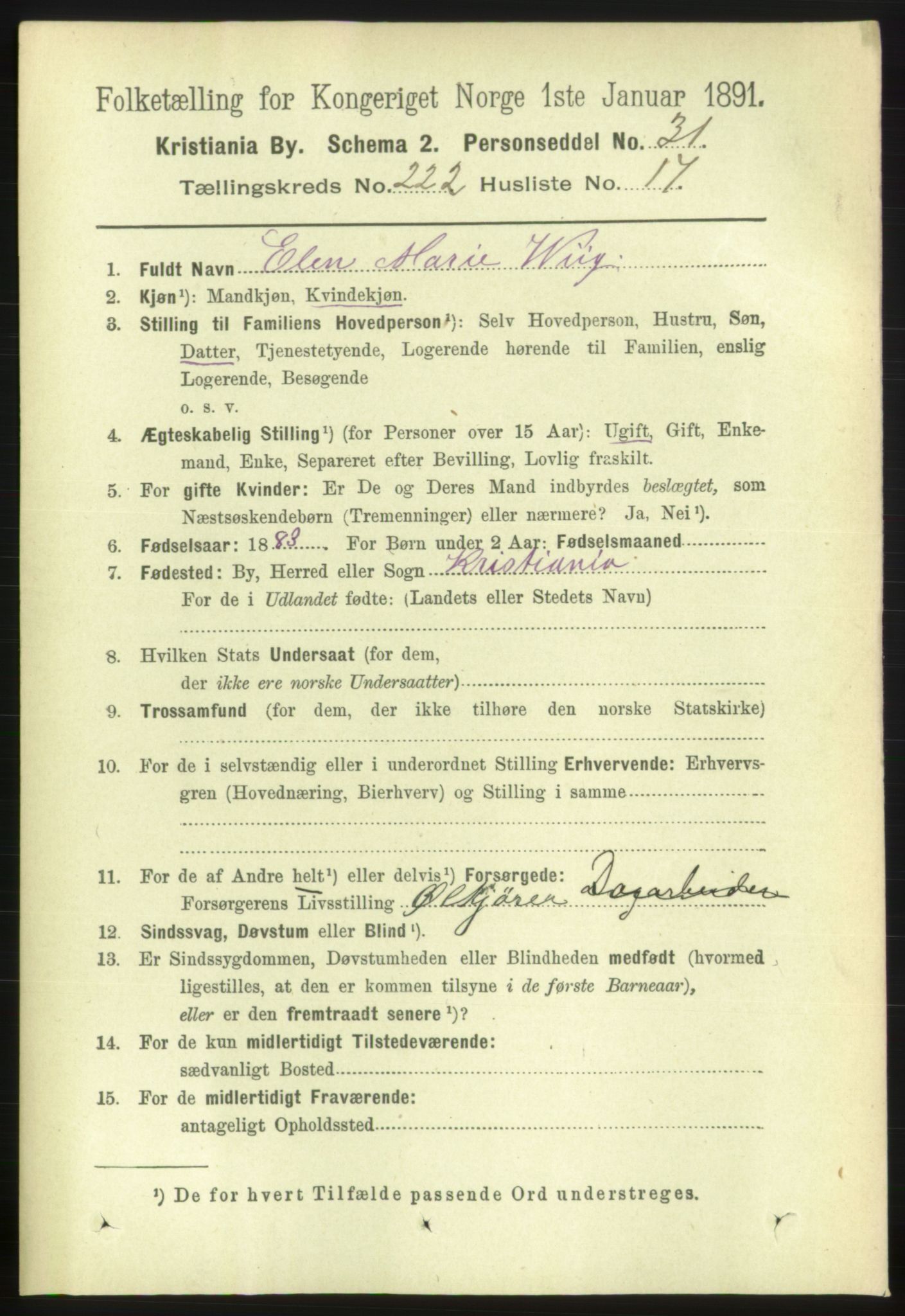 RA, 1891 census for 0301 Kristiania, 1891, p. 133743