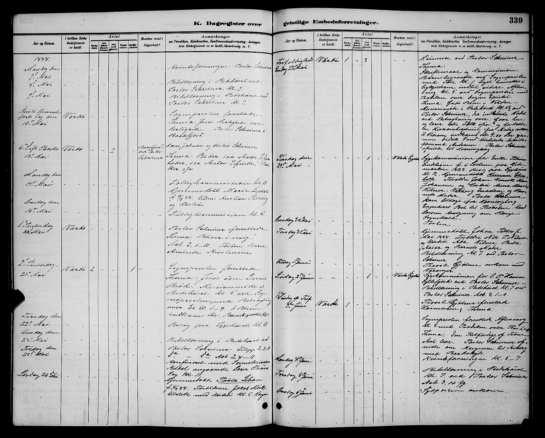 Vardø sokneprestkontor, AV/SATØ-S-1332/H/Hb/L0005klokker: Parish register (copy) no. 5, 1887-1892, p. 339