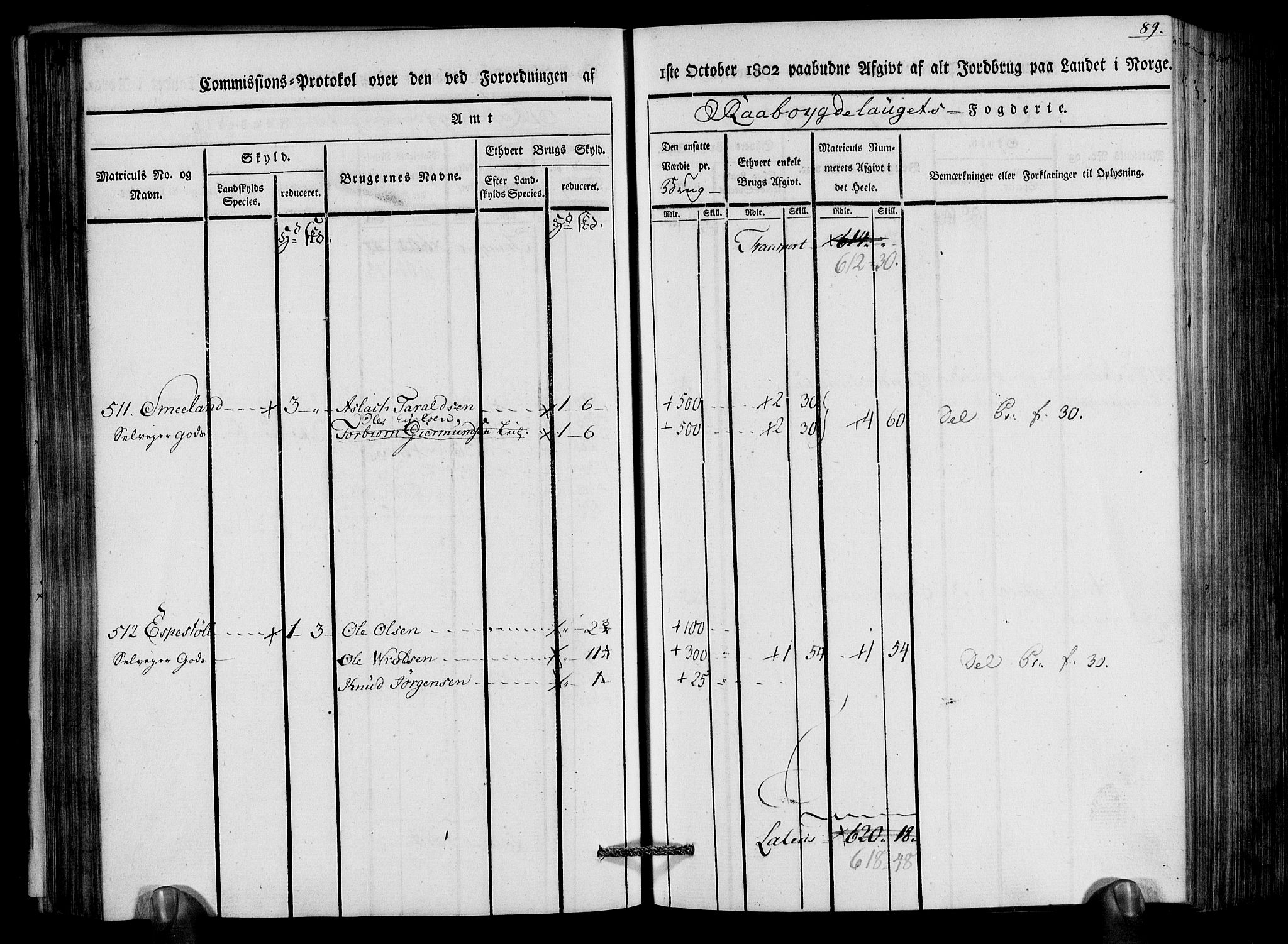 Rentekammeret inntil 1814, Realistisk ordnet avdeling, AV/RA-EA-4070/N/Ne/Nea/L0083: Råbyggelag fogderi. Kommisjonsprotokoll for Østre Råbyggelagets sorenskriveri, 1803, p. 91