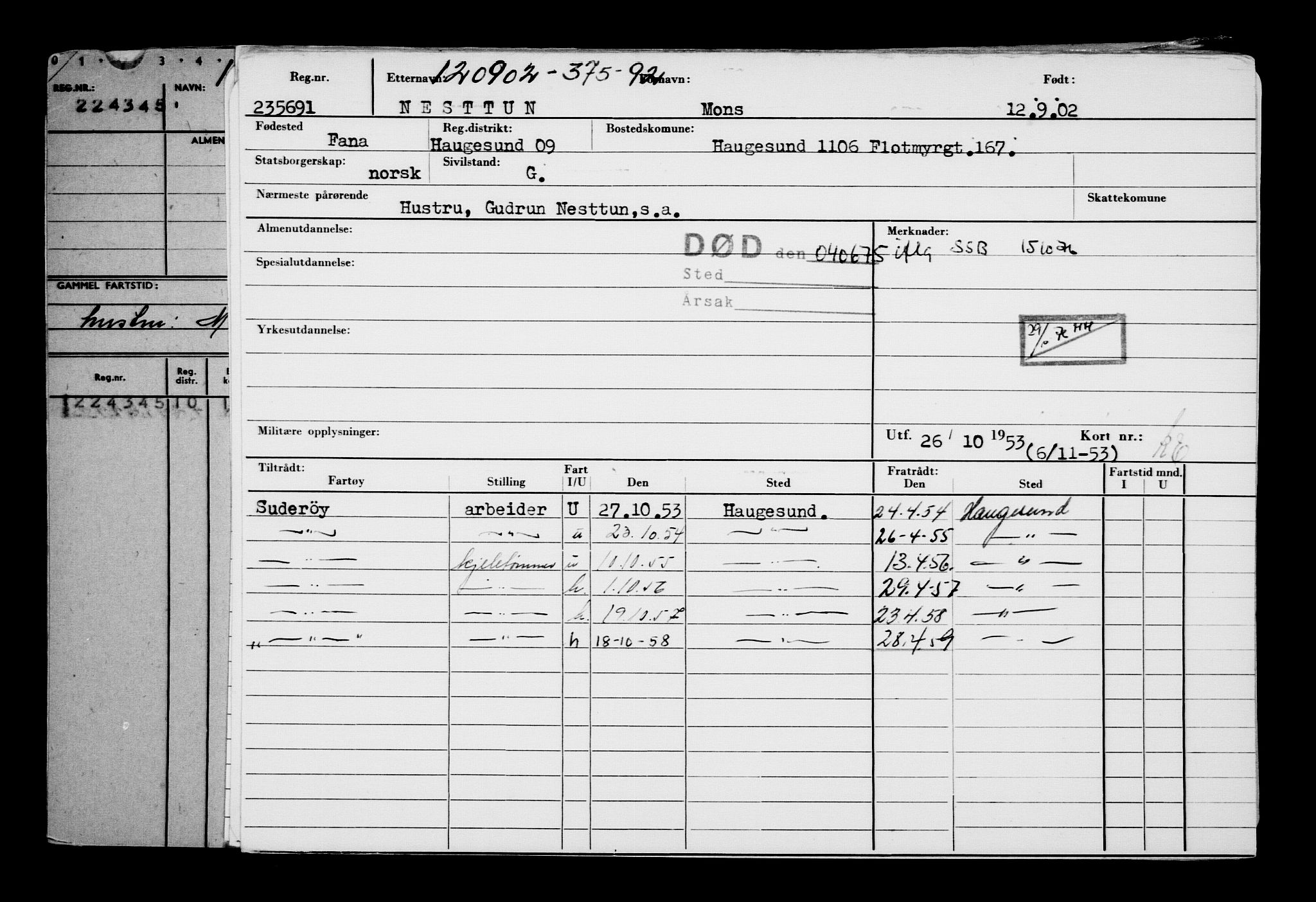 Direktoratet for sjømenn, AV/RA-S-3545/G/Gb/L0046: Hovedkort, 1902, p. 101