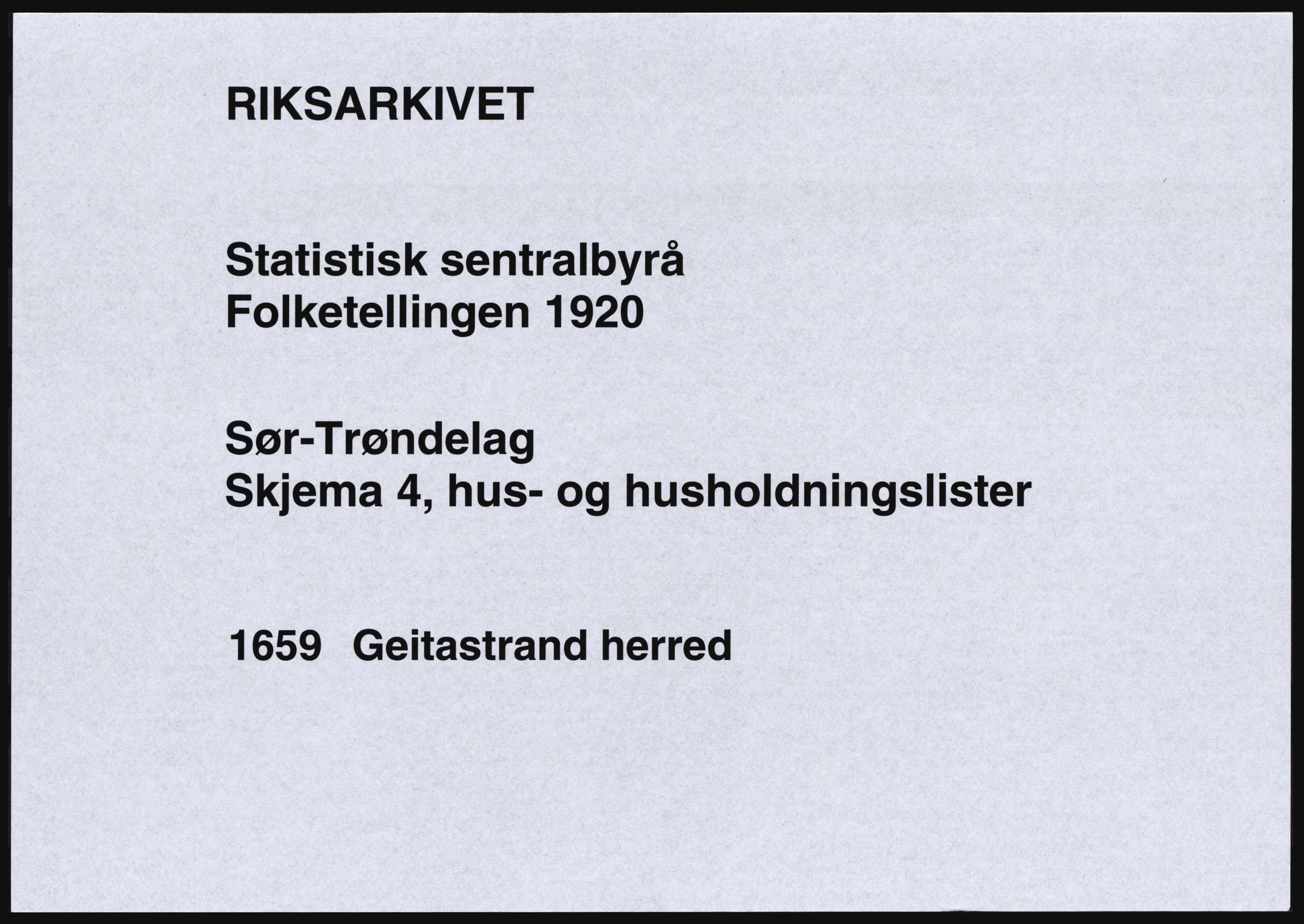 SAT, 1920 census for Geitastrand, 1920, p. 19