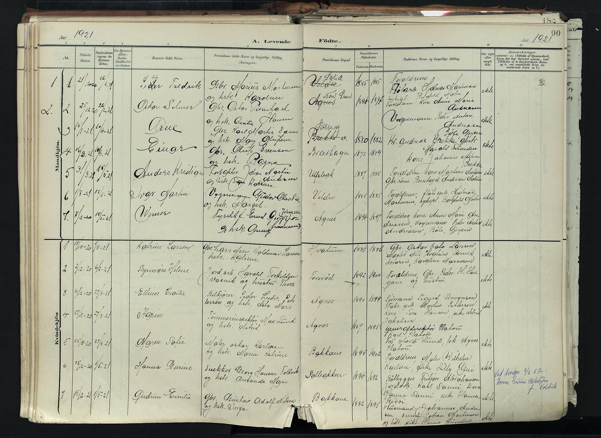 Brunlanes kirkebøker, SAKO/A-342/F/Fc/L0003: Parish register (official) no. III 3, 1900-1922, p. 90