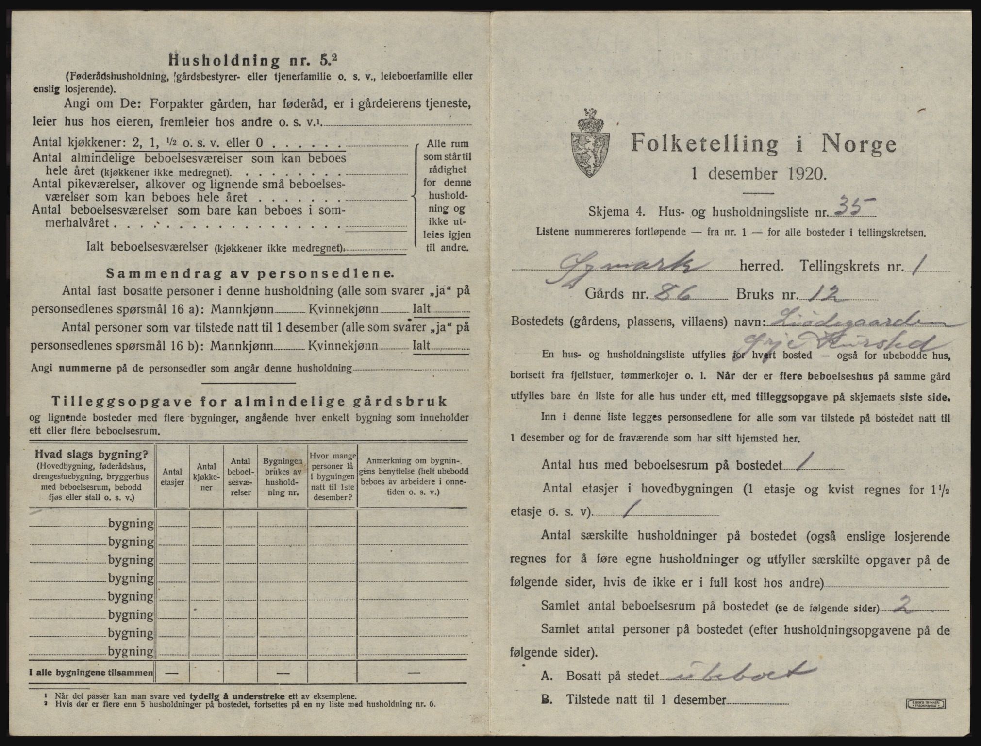 SAO, 1920 census for Øymark, 1920, p. 75