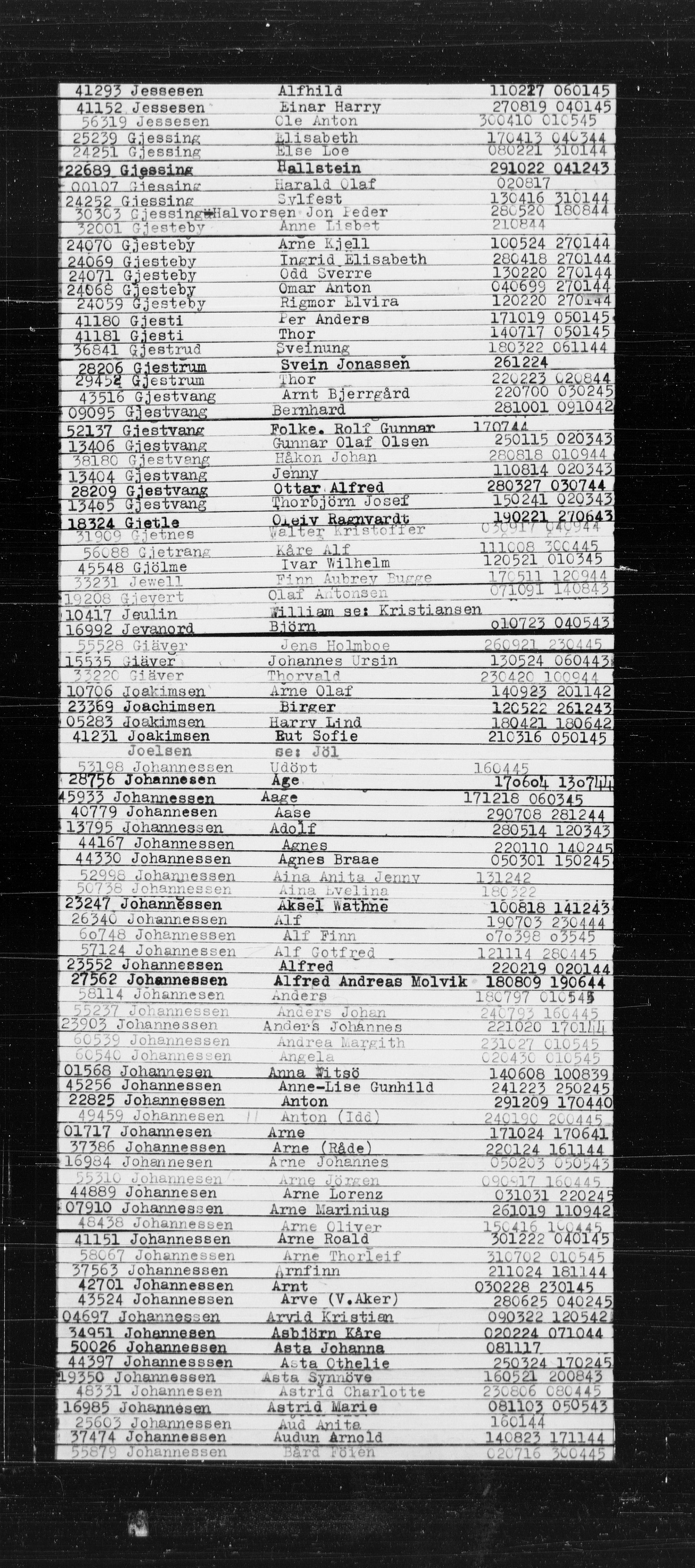 Den Kgl. Norske Legasjons Flyktningskontor, RA/S-6753/V/Va/L0022: Kjesäterkartoteket.  Alfabetisk register, A-Å., 1940-1945, p. 390
