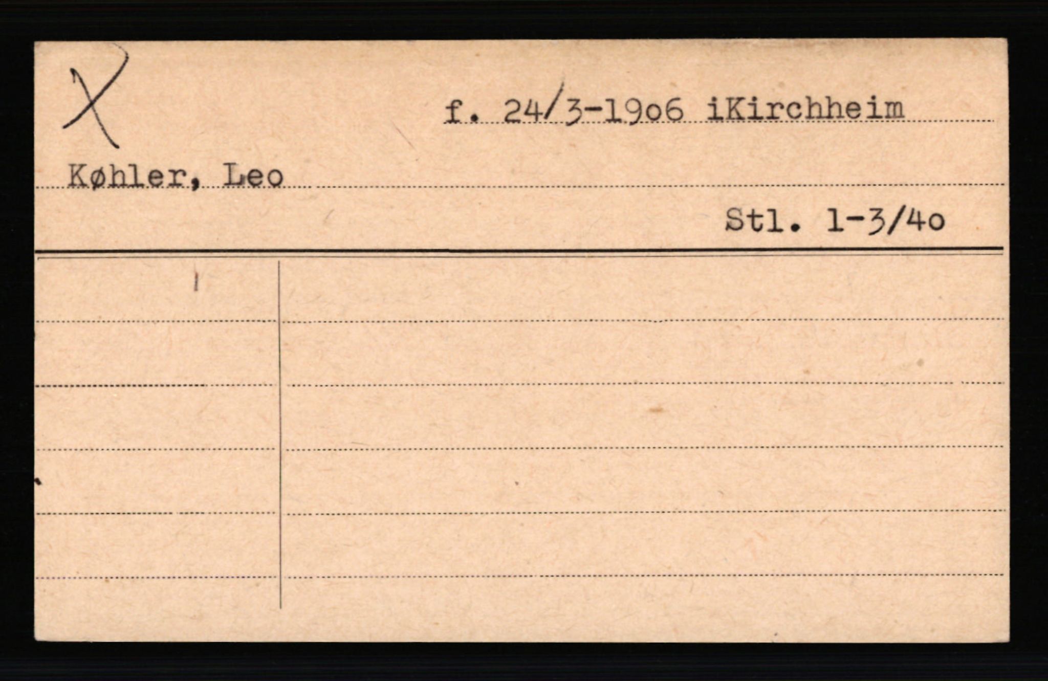 SS- und Polizeigericht Nord (IX), AV/RA-RAFA-3182/0001/C/Ca/L0004: kartotekkort for personer alfabetisk på etternavn: John-L, 1940-1945, p. 486