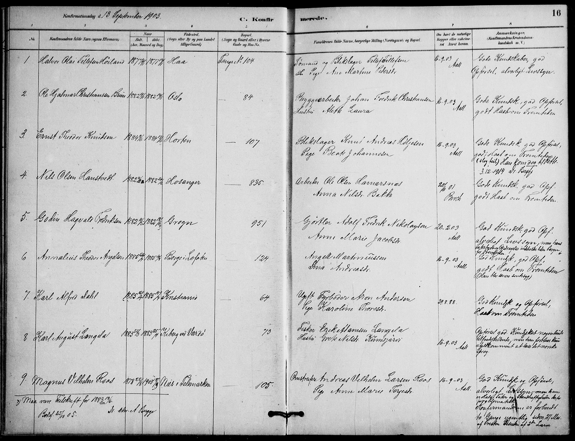 Botsfengslet prestekontor kirkebøker, AV/SAO-A-11688a: Parish register (official) no. 2, 1881-1914, p. 16