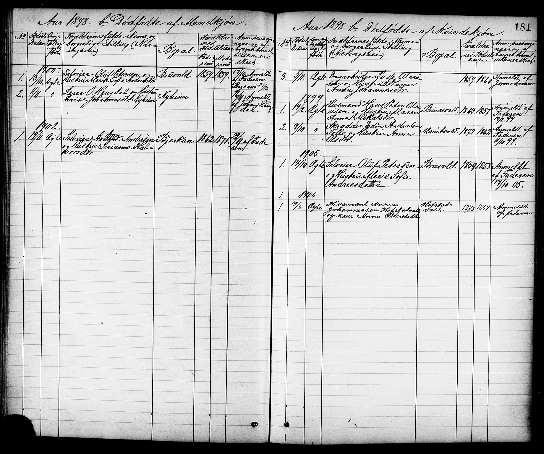 Ministerialprotokoller, klokkerbøker og fødselsregistre - Nord-Trøndelag, SAT/A-1458/723/L0257: Parish register (copy) no. 723C05, 1890-1907, p. 181