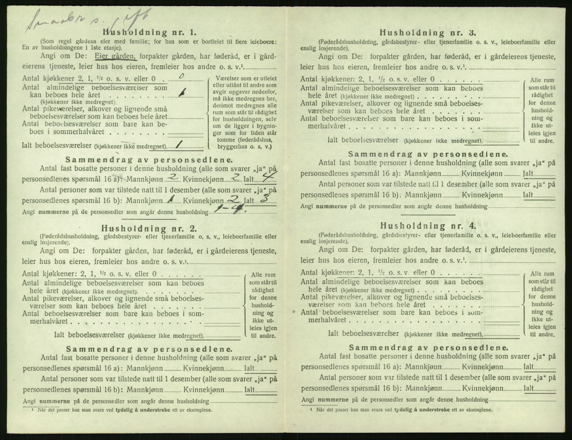 SAK, 1920 census for Gjerstad, 1920, p. 430