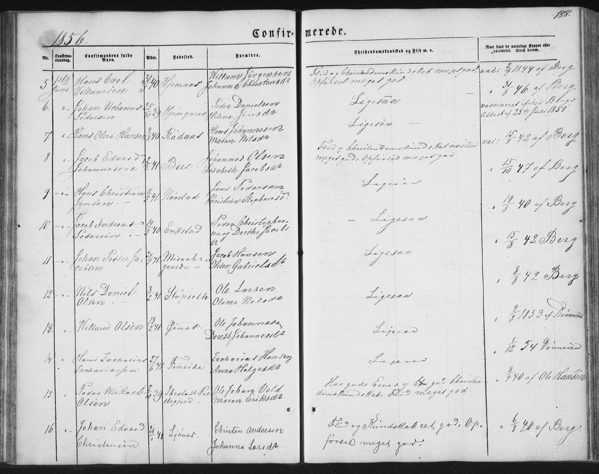 Ministerialprotokoller, klokkerbøker og fødselsregistre - Nordland, AV/SAT-A-1459/852/L0738: Parish register (official) no. 852A08, 1849-1865, p. 188
