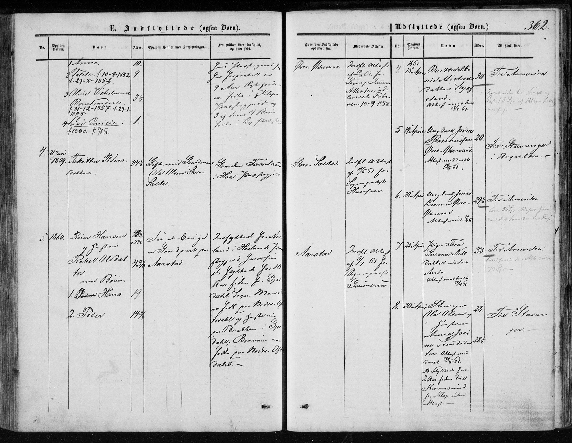 Klepp sokneprestkontor, SAST/A-101803/001/3/30BA/L0005: Parish register (official) no. A 5, 1853-1870, p. 362