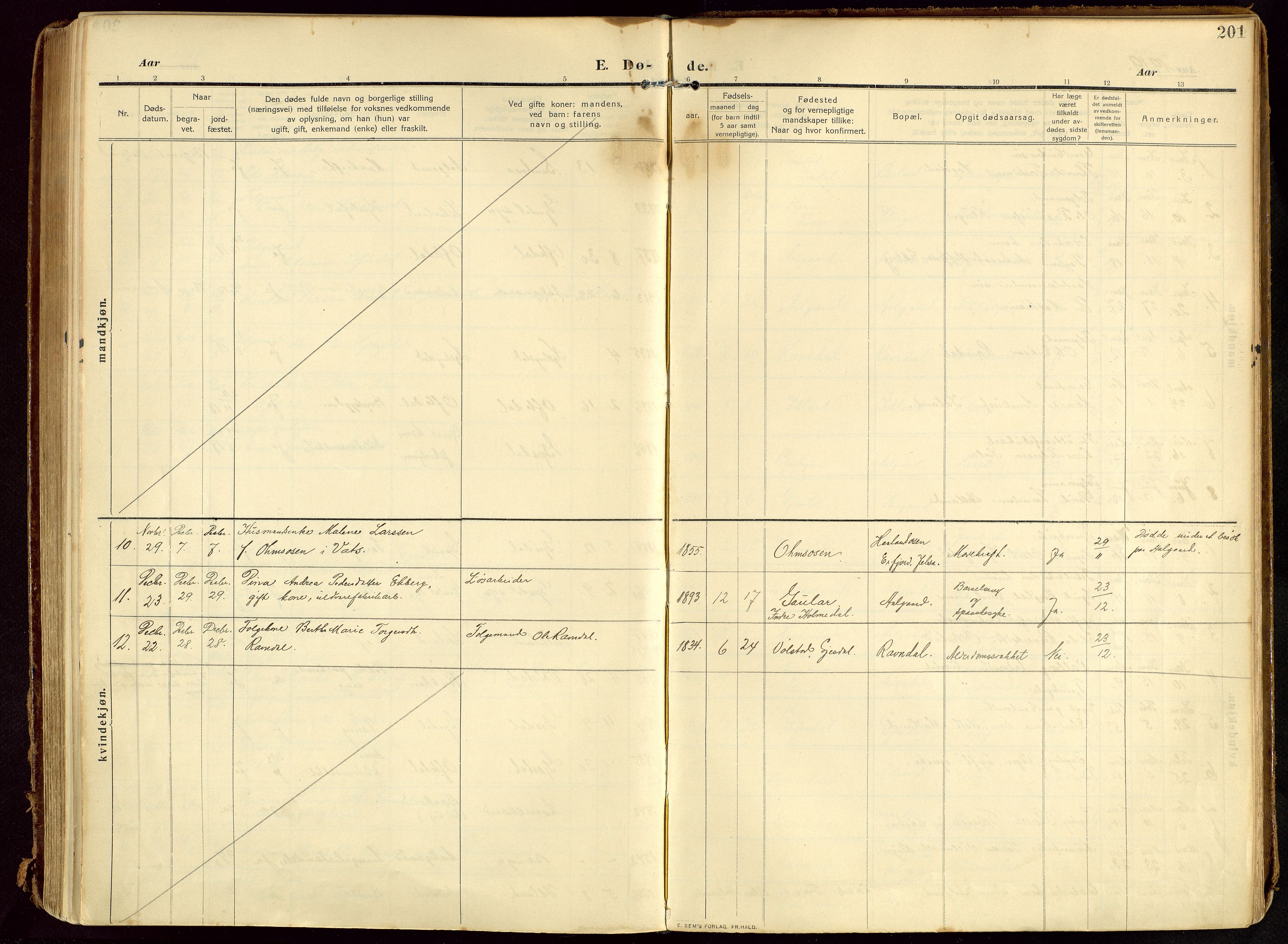 Lye sokneprestkontor, AV/SAST-A-101794/002/B/L0001: Parish register (official) no. A 13, 1910-1925, p. 201