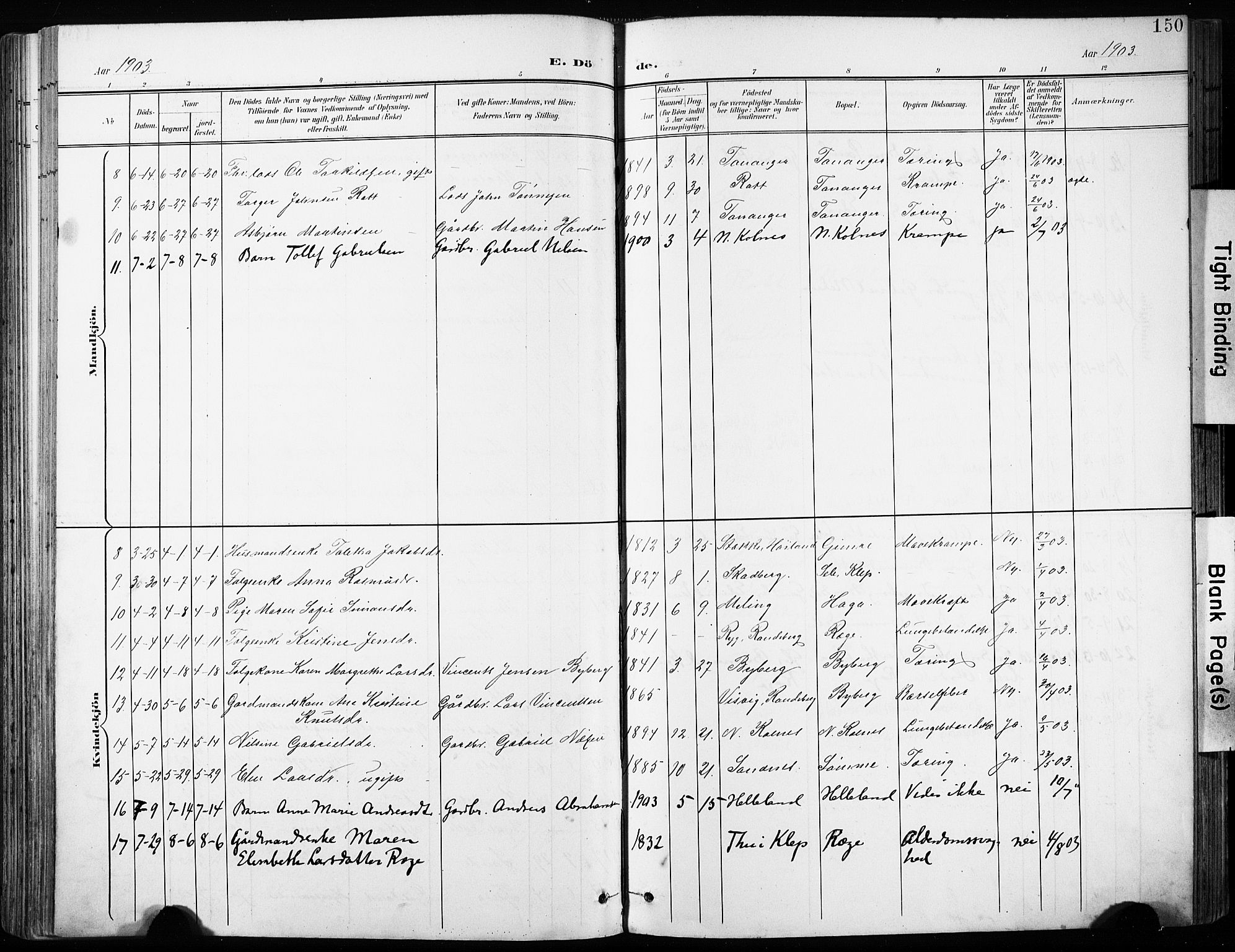 Håland sokneprestkontor, AV/SAST-A-101802/001/30BA/L0013: Parish register (official) no. A 12, 1901-1913, p. 150