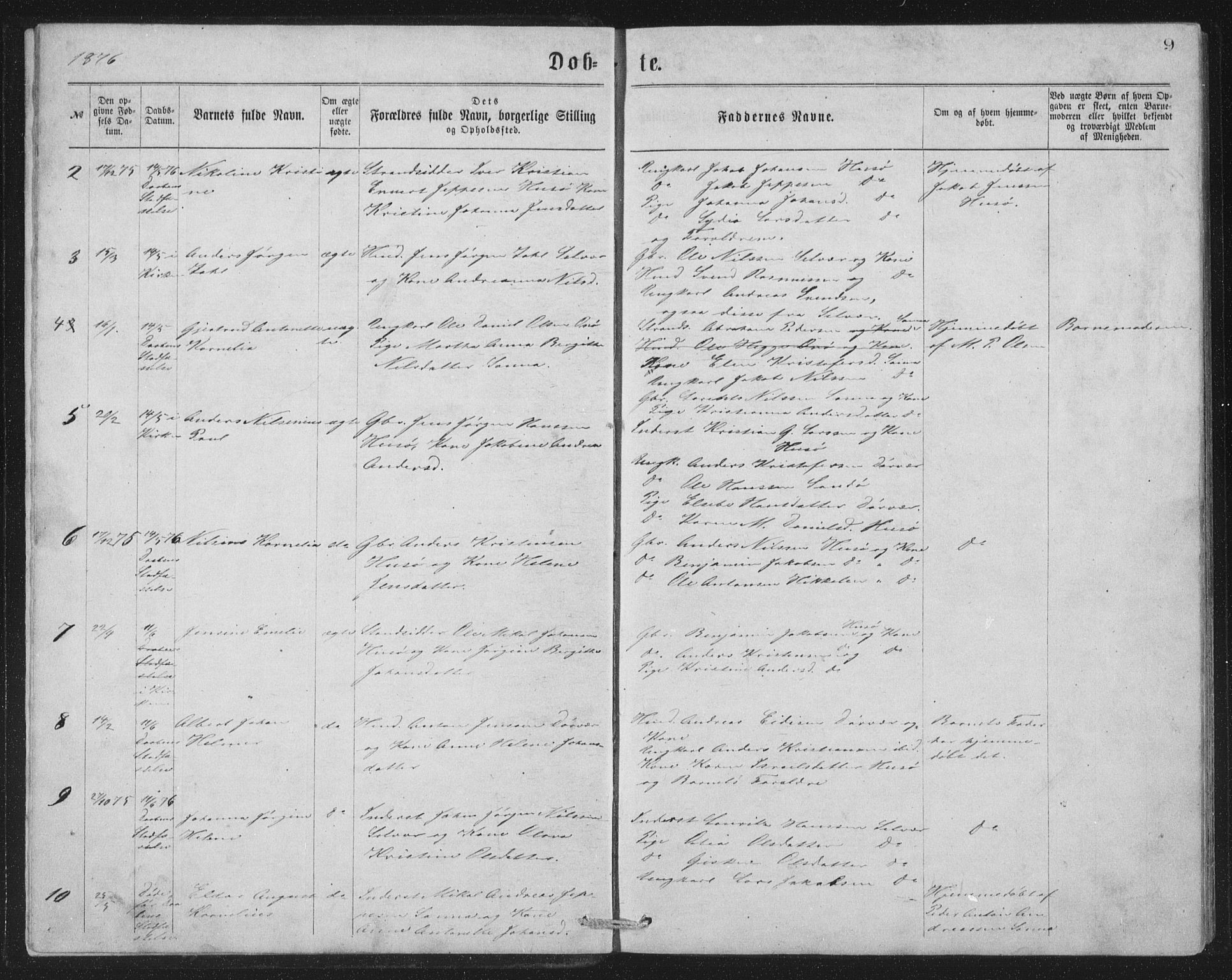 Ministerialprotokoller, klokkerbøker og fødselsregistre - Nordland, SAT/A-1459/840/L0582: Parish register (copy) no. 840C02, 1874-1900, p. 9