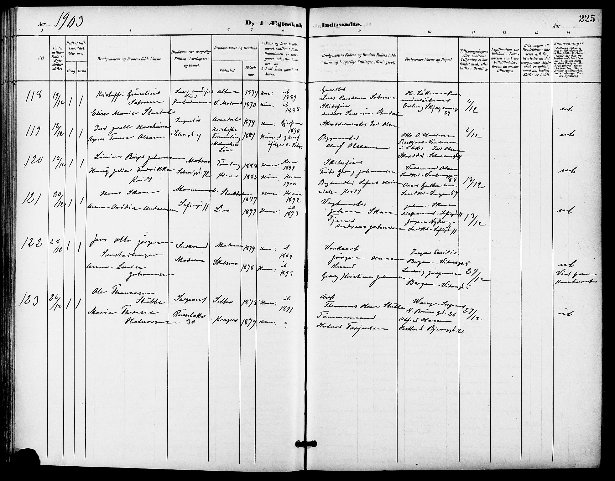 Gamle Aker prestekontor Kirkebøker, AV/SAO-A-10617a/F/L0012: Parish register (official) no. 12, 1898-1910, p. 225