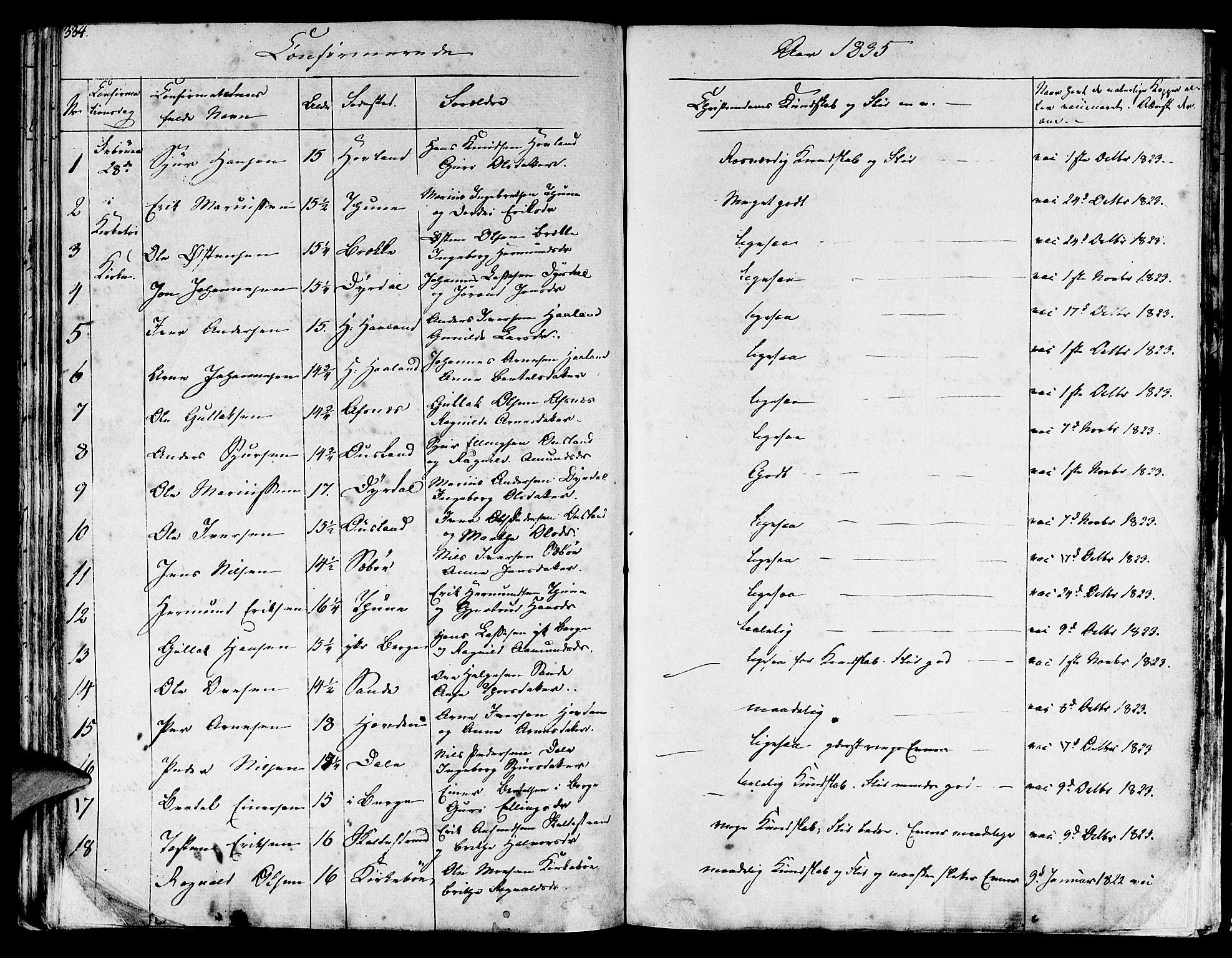 Lavik sokneprestembete, SAB/A-80901: Parish register (official) no. A 2I, 1821-1842, p. 334