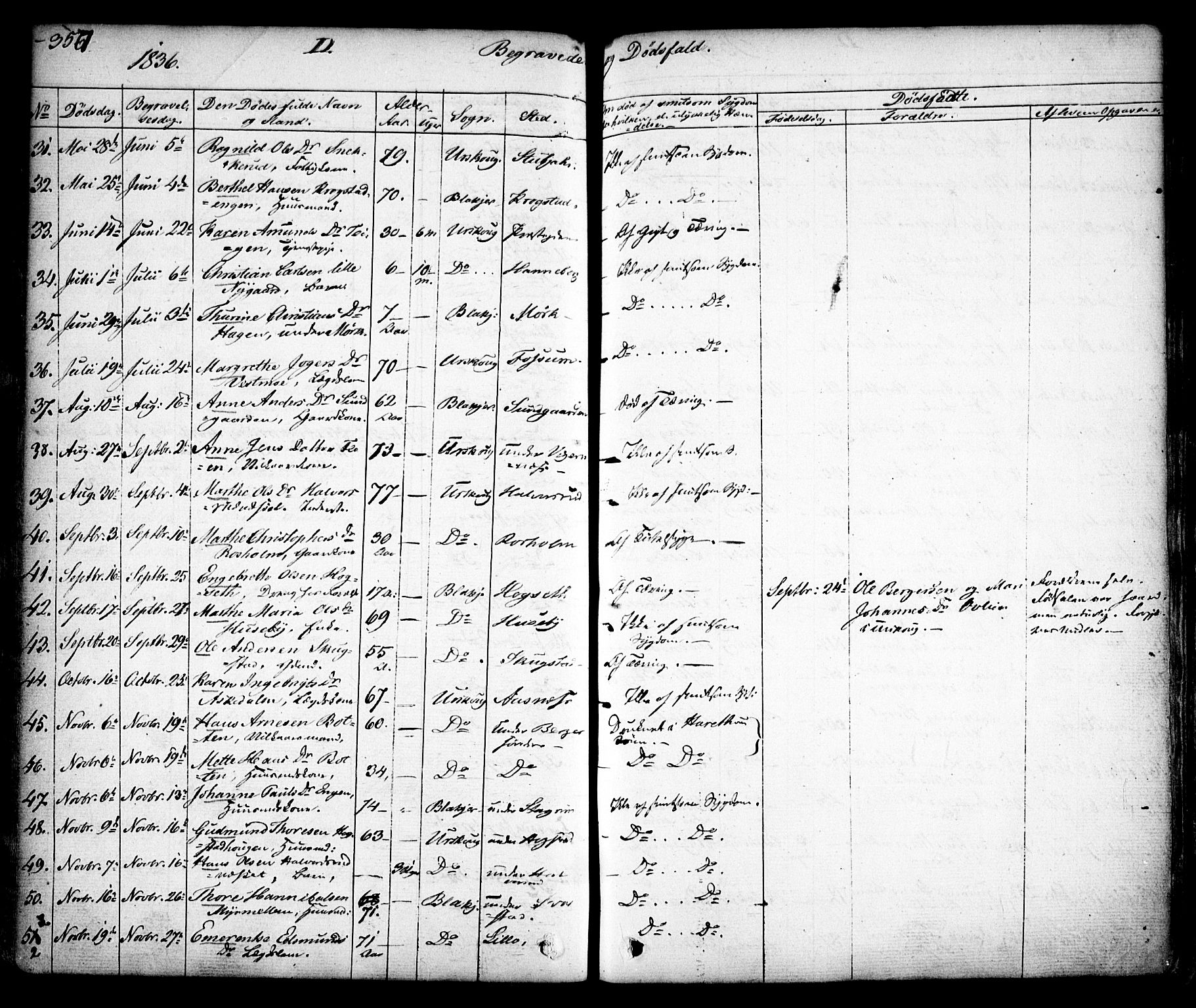 Aurskog prestekontor Kirkebøker, SAO/A-10304a/F/Fa/L0006: Parish register (official) no. I 6, 1829-1853, p. 357