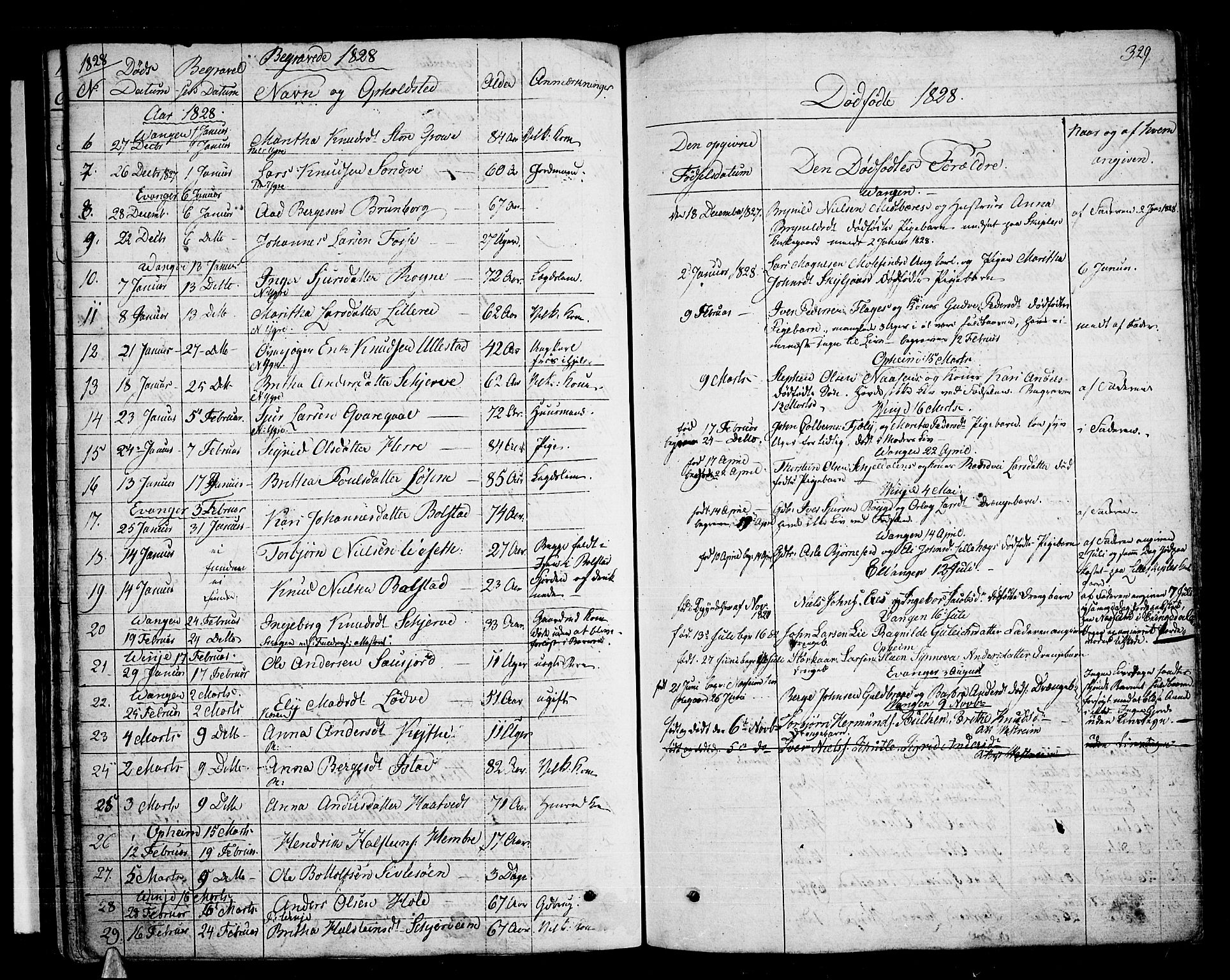 Voss sokneprestembete, AV/SAB-A-79001/H/Haa: Parish register (official) no. A 12, 1823-1837, p. 329