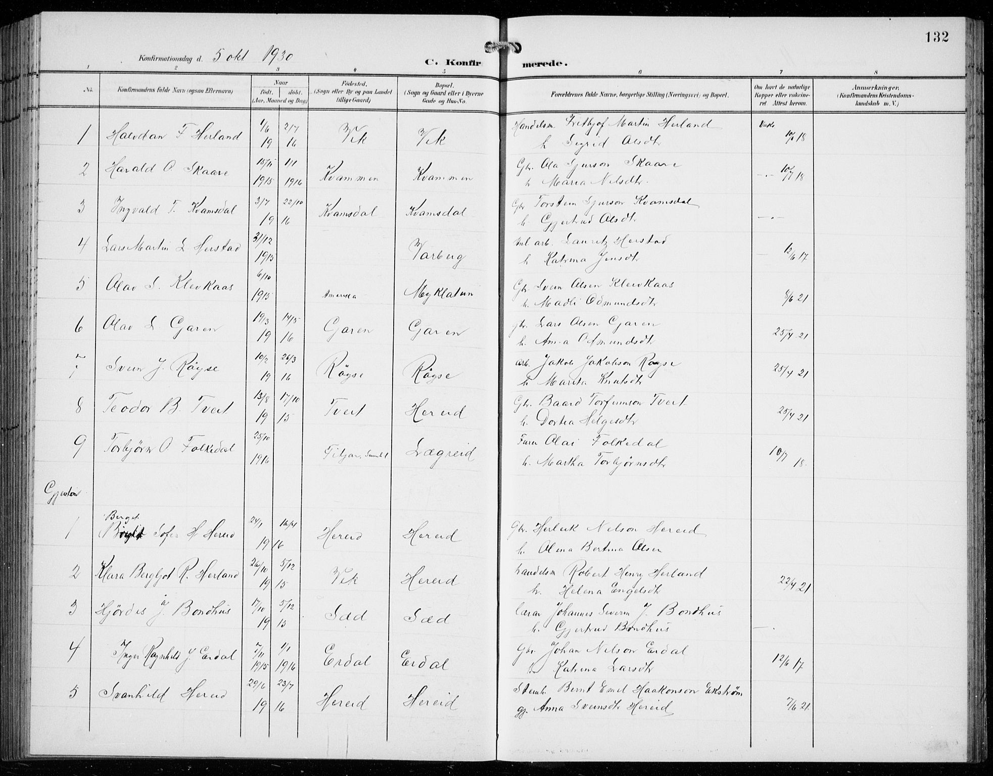Ullensvang sokneprestembete, SAB/A-78701/H/Hab: Parish register (copy) no. C  3, 1899-1932, p. 132