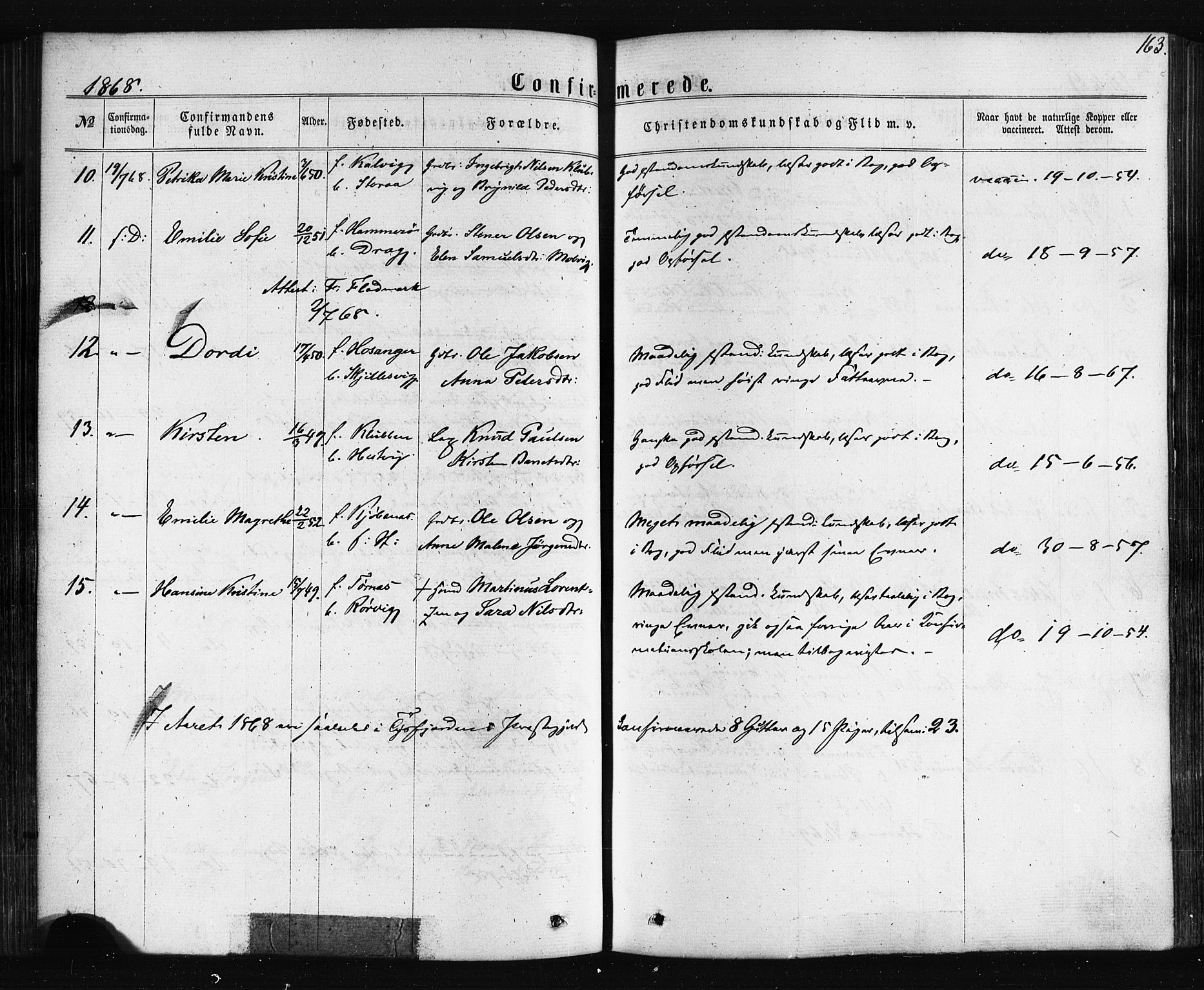 Ministerialprotokoller, klokkerbøker og fødselsregistre - Nordland, AV/SAT-A-1459/861/L0867: Parish register (official) no. 861A02, 1864-1878, p. 163