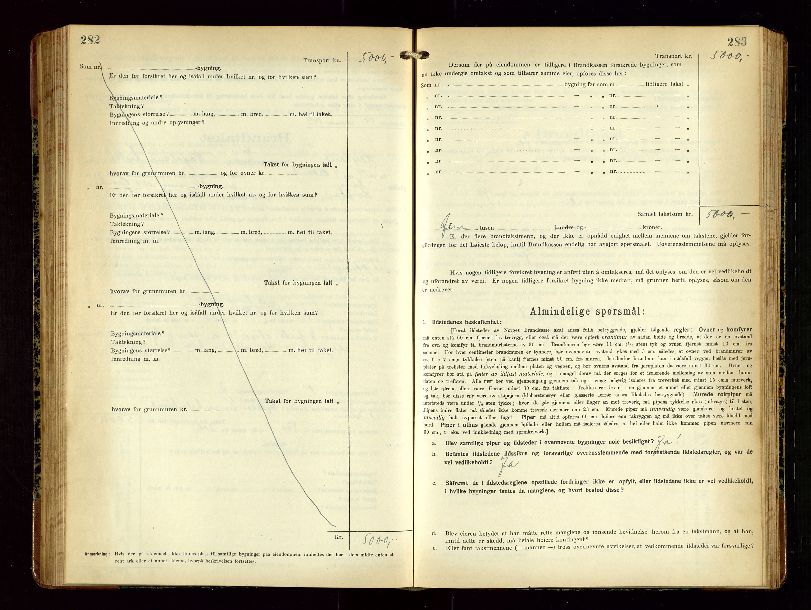 Høyland/Sandnes lensmannskontor, AV/SAST-A-100166/Gob/L0004: "Brandtakstprotokol", 1924-1933, p. 282-283