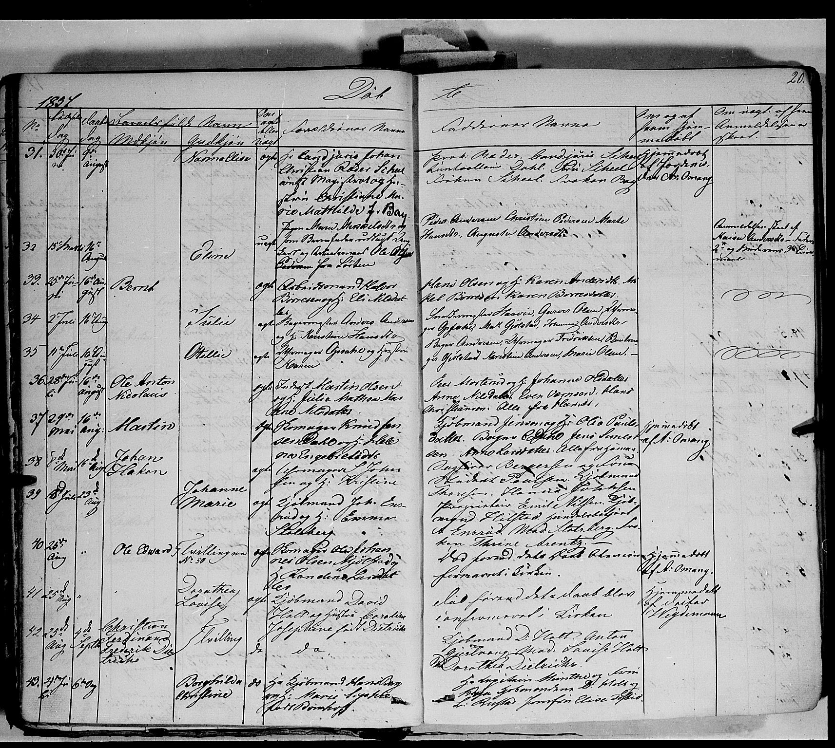 Vang prestekontor, Hedmark, AV/SAH-PREST-008/H/Ha/Haa/L0011: Parish register (official) no. 11, 1852-1877, p. 20