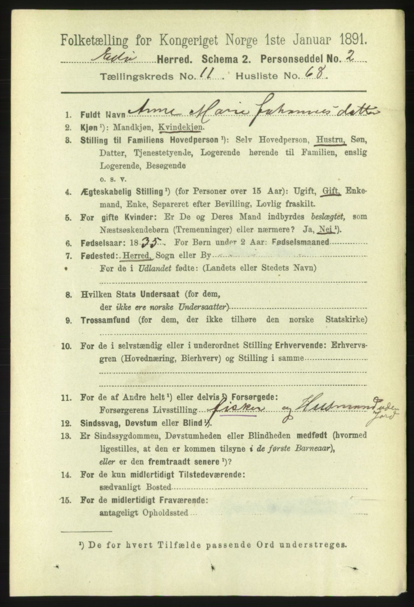 RA, 1891 census for 1573 Edøy, 1891, p. 3320