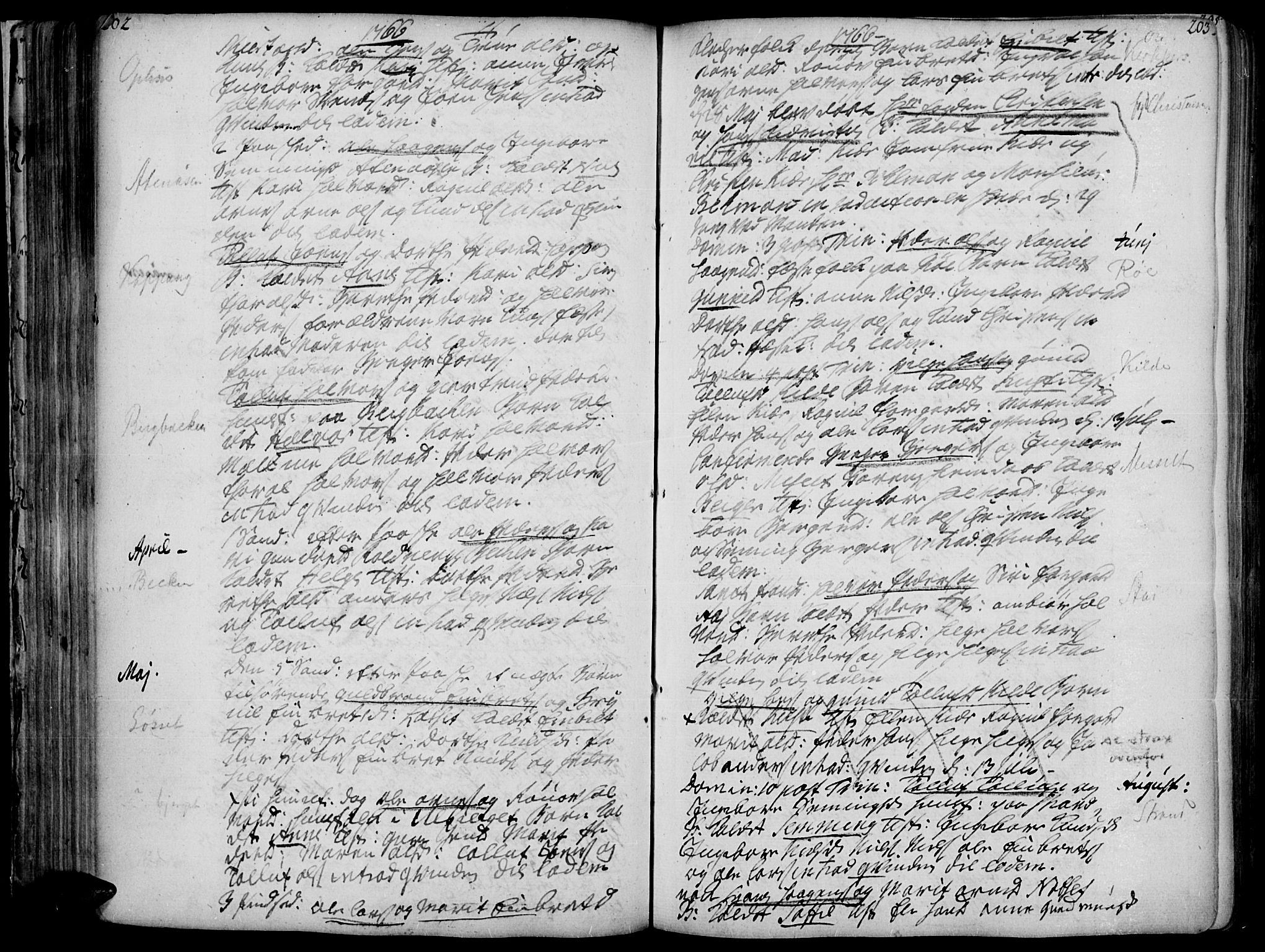 Åmot prestekontor, Hedmark, AV/SAH-PREST-056/H/Ha/Haa/L0002: Parish register (official) no. 2, 1734-1779, p. 202-203