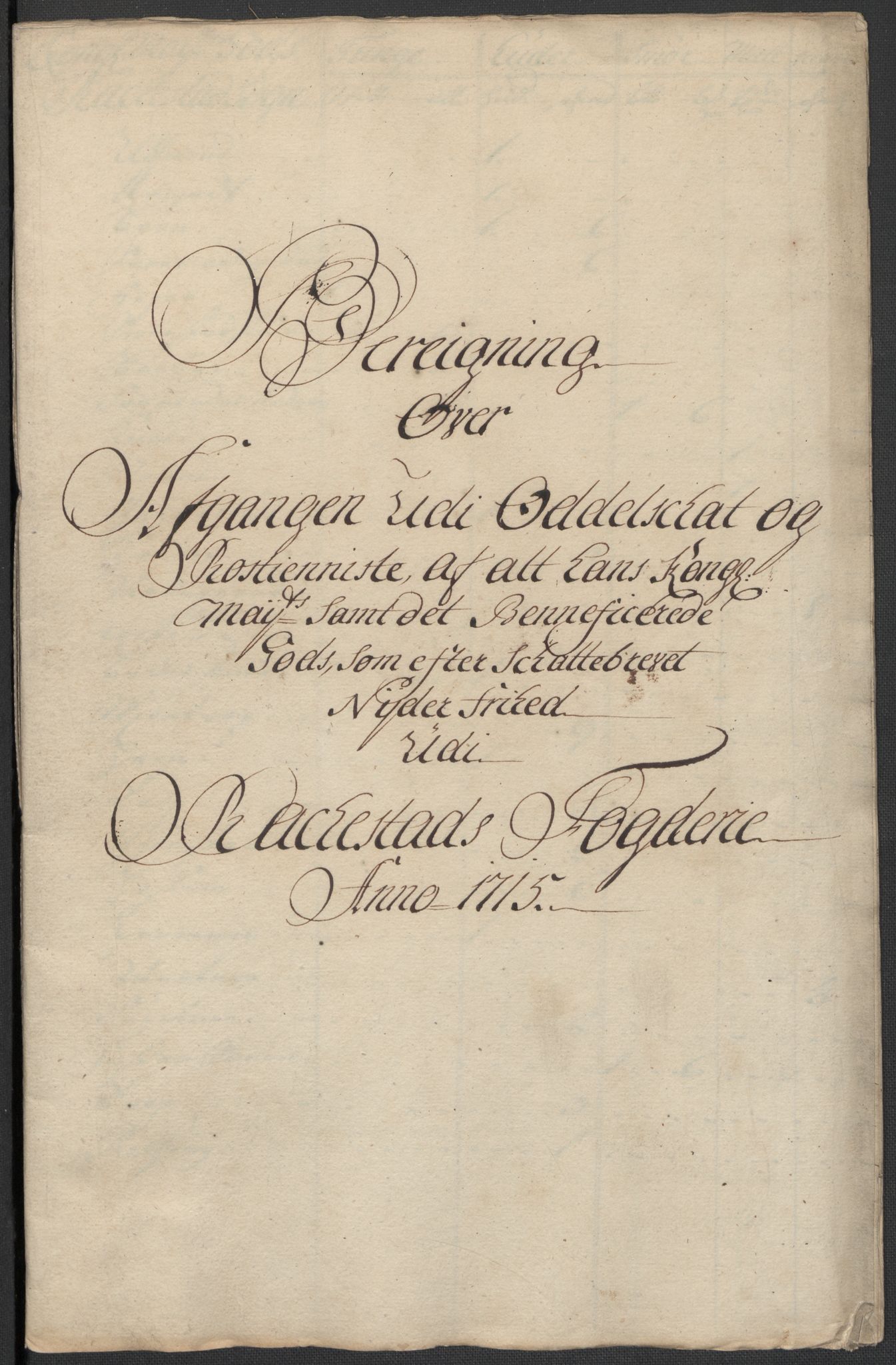 Rentekammeret inntil 1814, Reviderte regnskaper, Fogderegnskap, RA/EA-4092/R07/L0310: Fogderegnskap Rakkestad, Heggen og Frøland, 1715, p. 3
