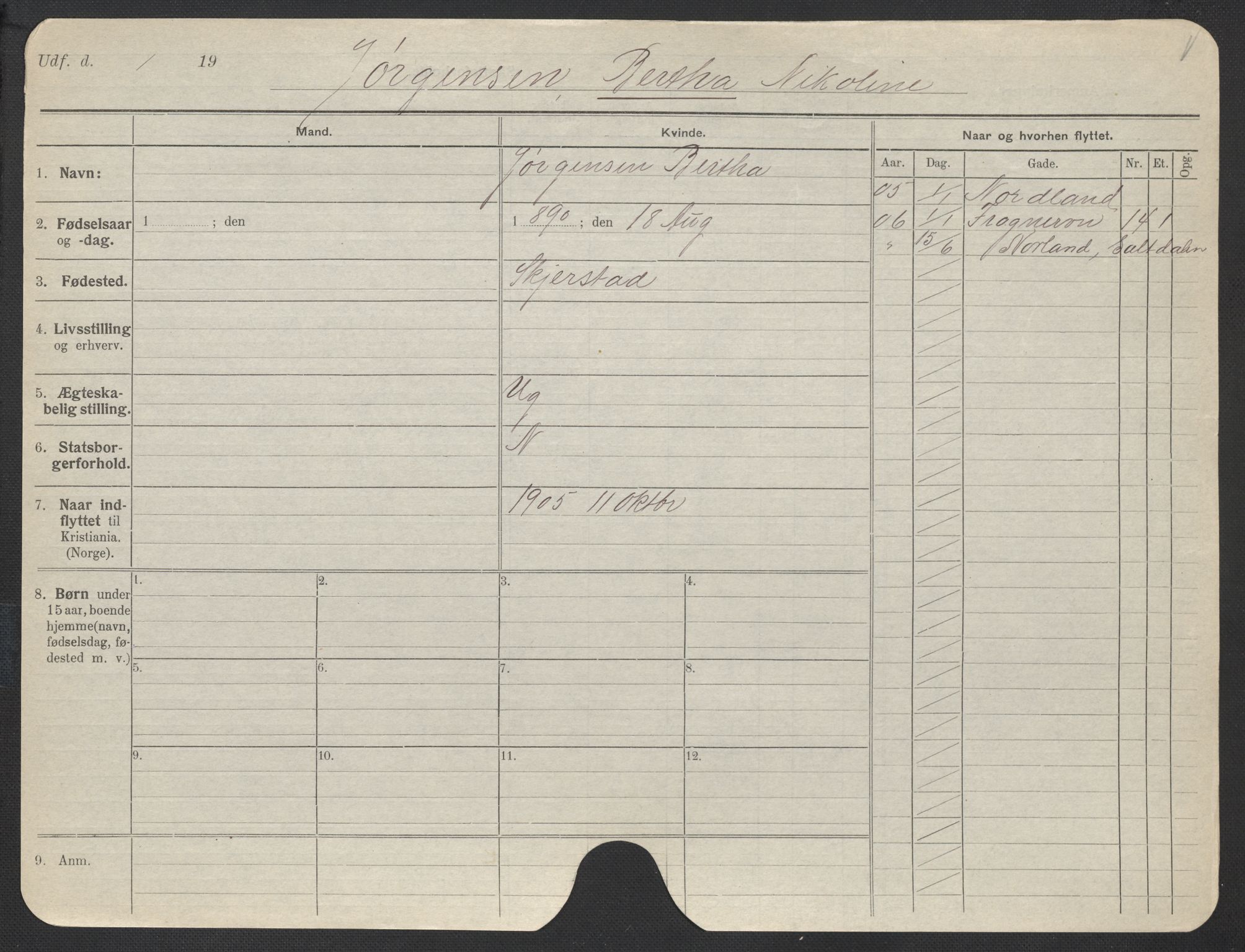 Oslo folkeregister, Registerkort, AV/SAO-A-11715/F/Fa/Fac/L0018: Kvinner, 1906-1914, p. 675a