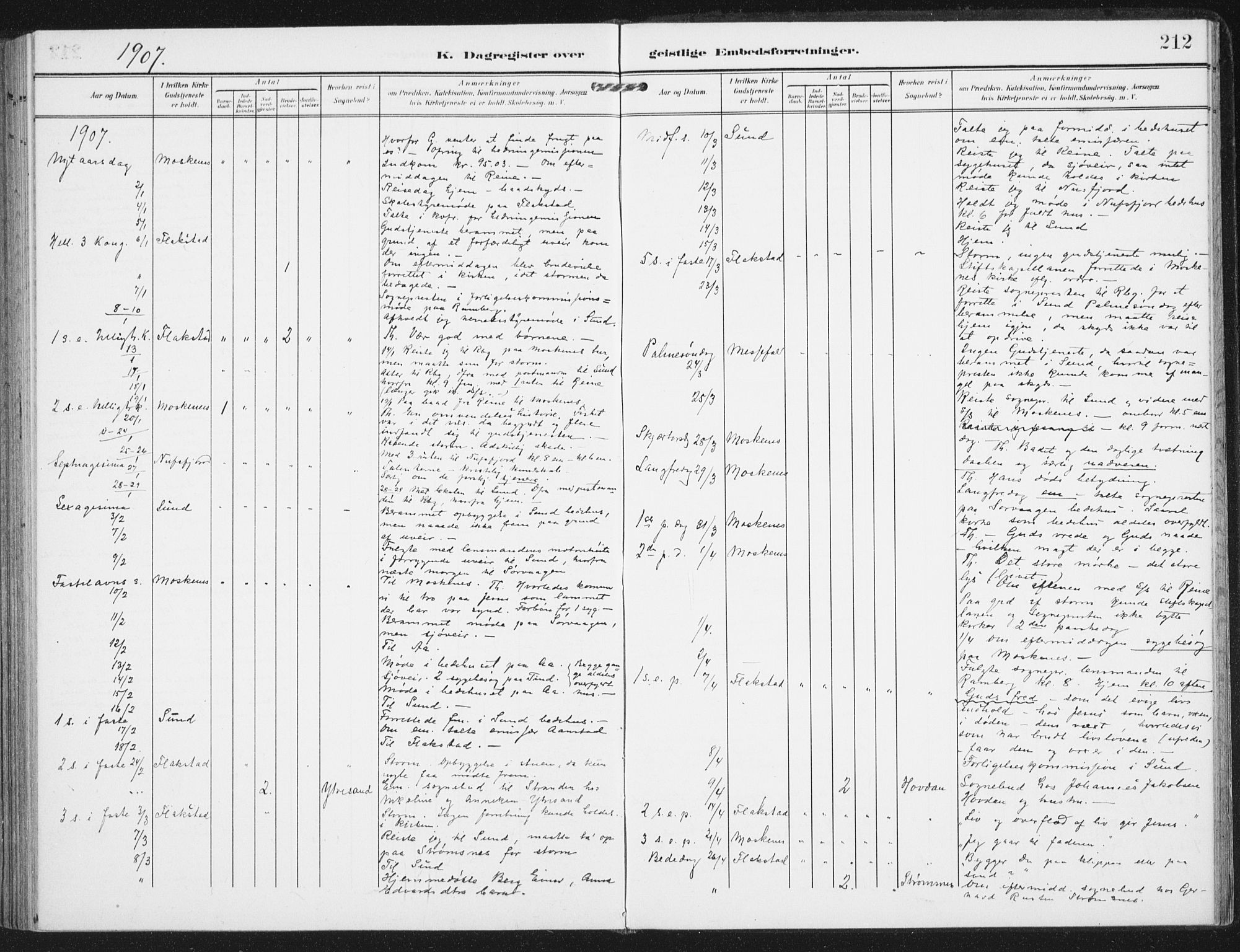 Ministerialprotokoller, klokkerbøker og fødselsregistre - Nordland, SAT/A-1459/885/L1206: Parish register (official) no. 885A07, 1905-1915, p. 212