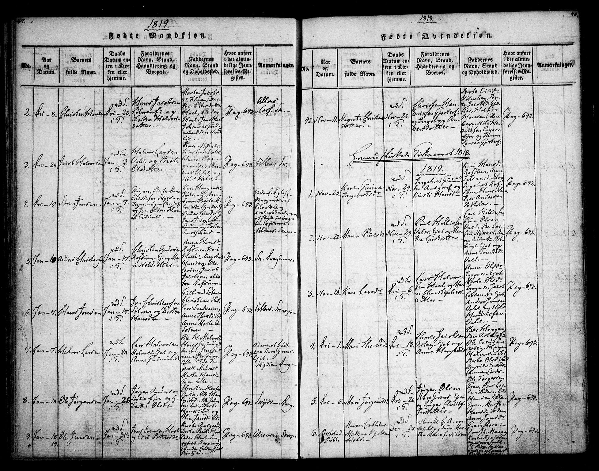 Sørum prestekontor Kirkebøker, AV/SAO-A-10303/F/Fa/L0003: Parish register (official) no. I 3, 1814-1829, p. 47-48