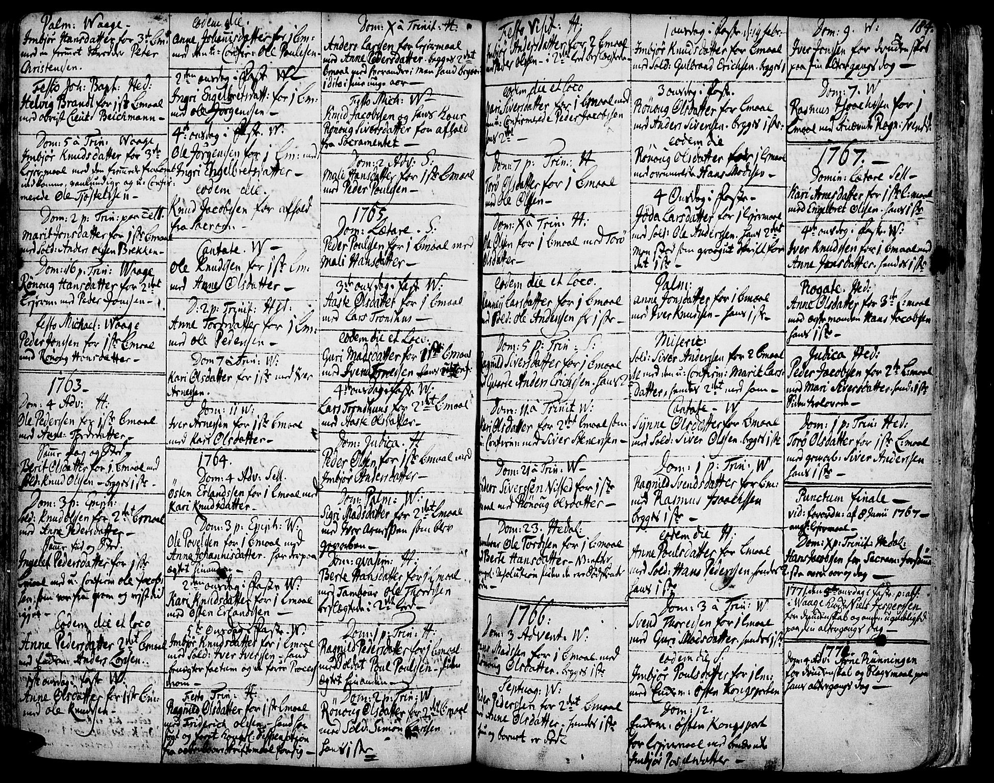 Vågå prestekontor, SAH/PREST-076/H/Ha/Haa/L0001: Parish register (official) no. 1, 1739-1810, p. 184