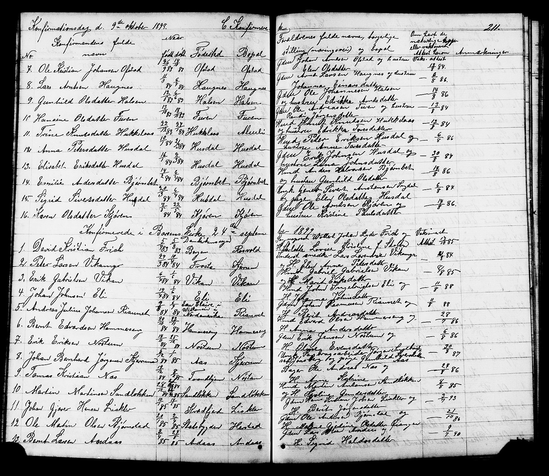 Ministerialprotokoller, klokkerbøker og fødselsregistre - Sør-Trøndelag, SAT/A-1456/665/L0777: Parish register (copy) no. 665C02, 1867-1915, p. 211