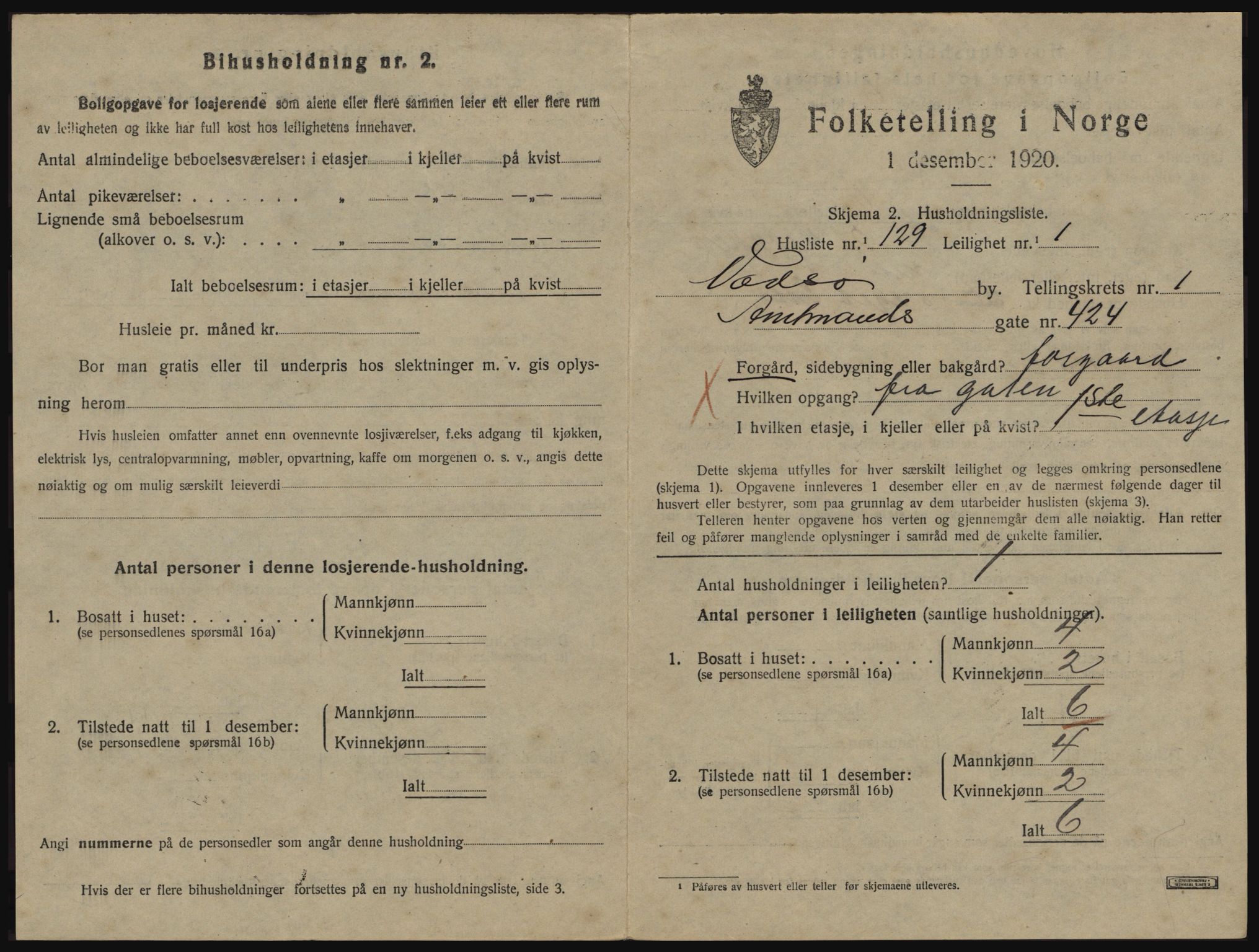 SATØ, 1920 census for Vadsø, 1920, p. 946