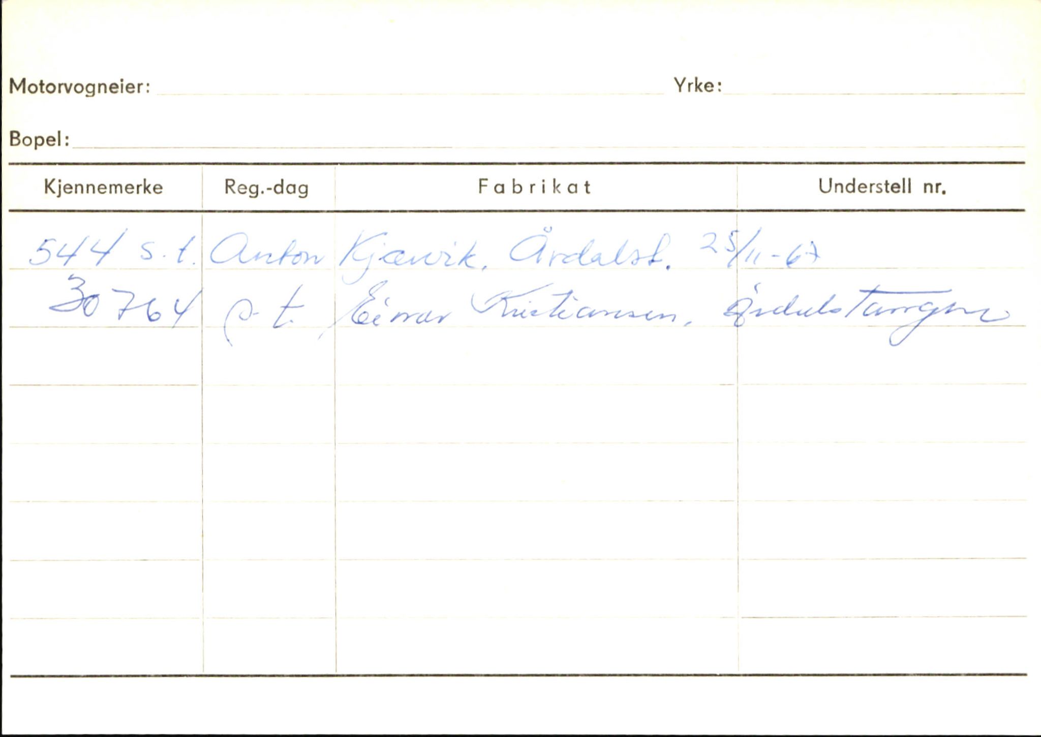 Statens vegvesen, Sogn og Fjordane vegkontor, AV/SAB-A-5301/4/F/L0145: Registerkort Vågsøy S-Å. Årdal I-P, 1945-1975, p. 1117