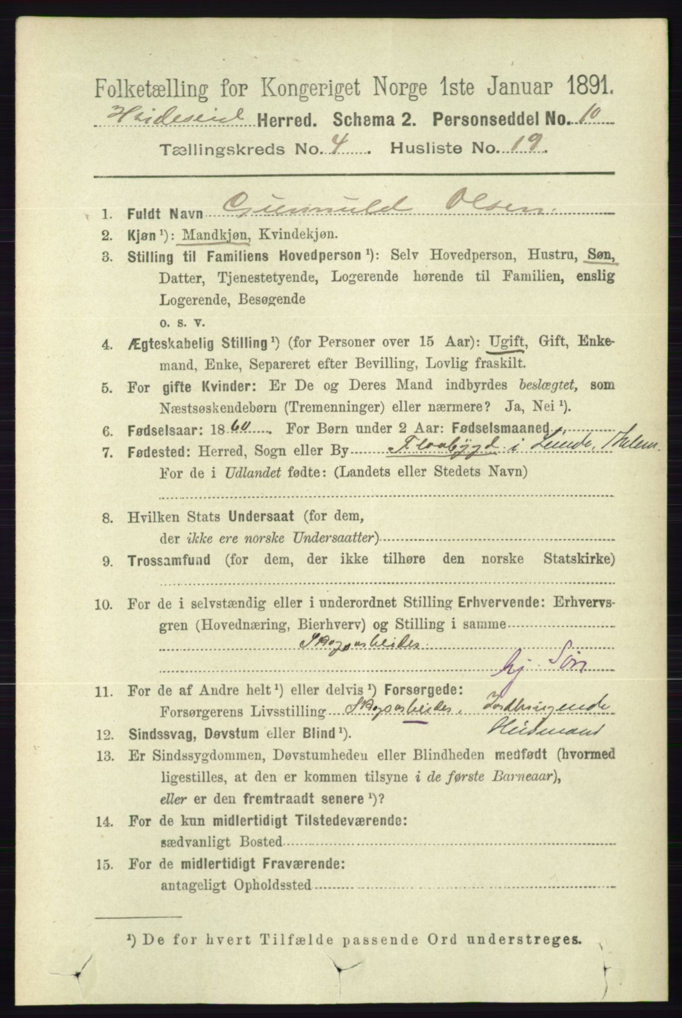 RA, 1891 census for 0829 Kviteseid, 1891, p. 853