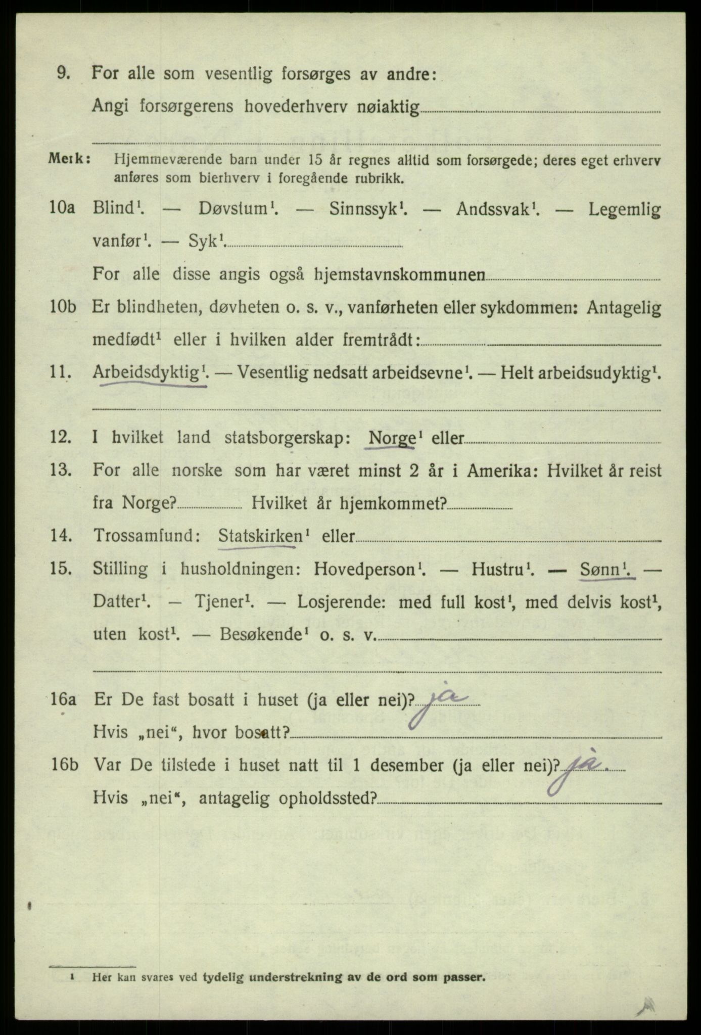 SAB, 1920 census for Odda, 1920, p. 1830