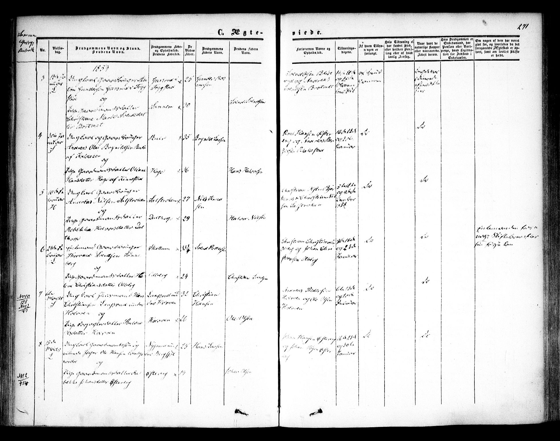 Høland prestekontor Kirkebøker, SAO/A-10346a/F/Fa/L0010: Parish register (official) no. I 10, 1854-1861, p. 271