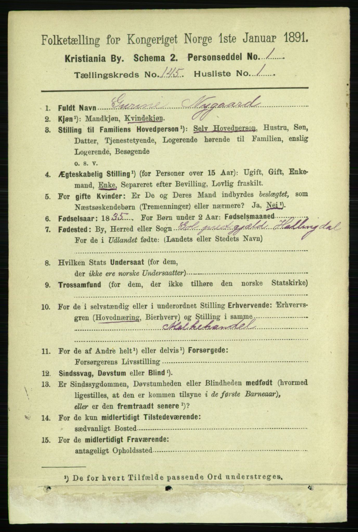 RA, 1891 census for 0301 Kristiania, 1891, p. 79383