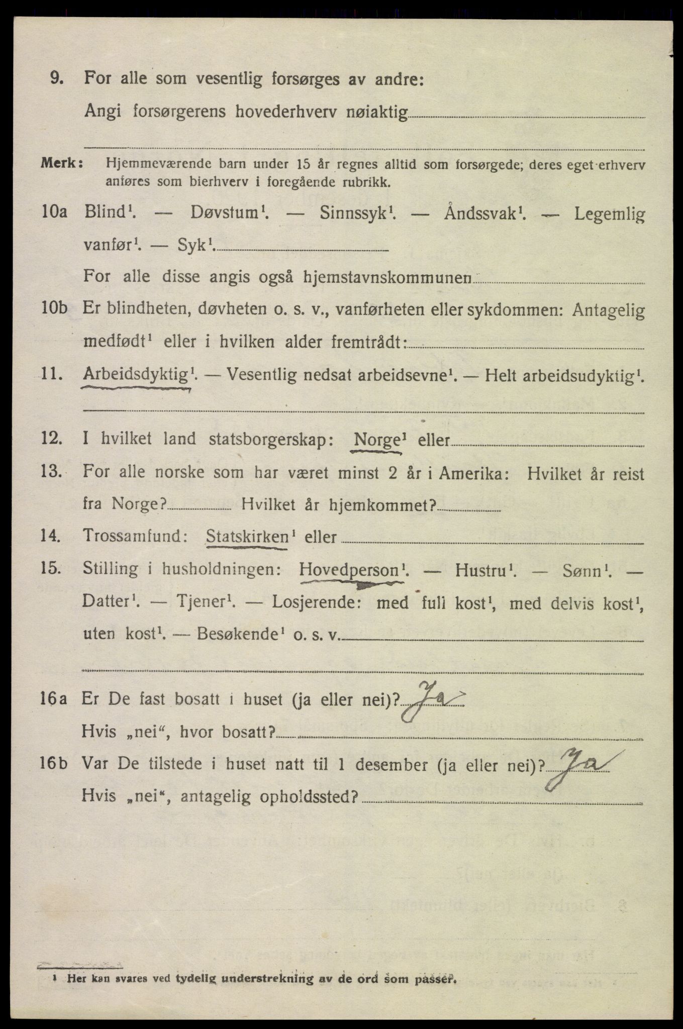 SAK, 1920 census for Austad, 1920, p. 1874