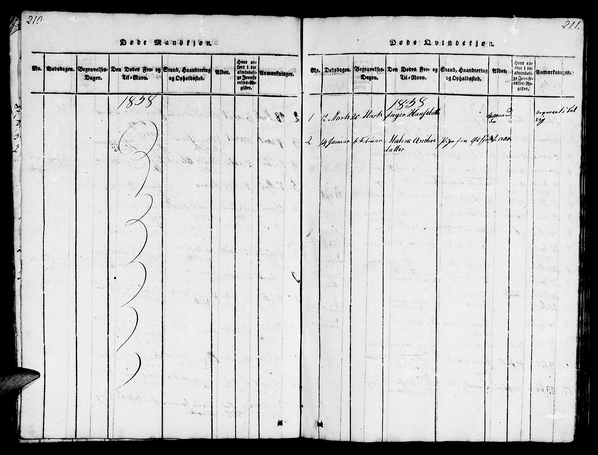 Loppa sokneprestkontor, AV/SATØ-S-1339/H/Hb/L0001klokker: Parish register (copy) no. 1, 1820-1849, p. 210-211