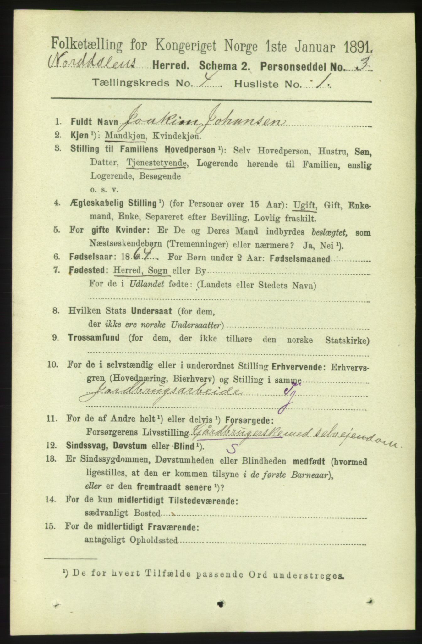 RA, 1891 census for 1524 Norddal, 1891, p. 786