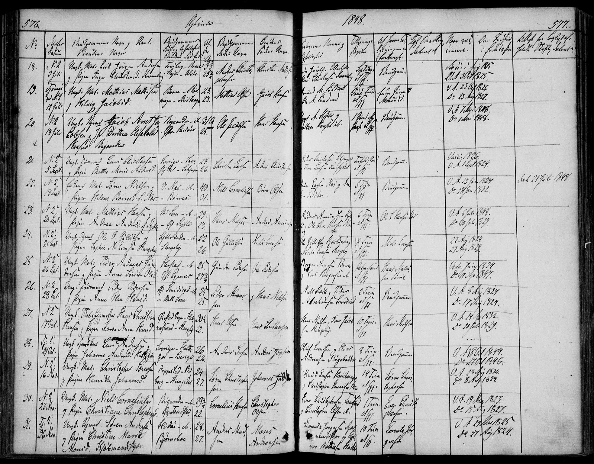 Nøtterøy kirkebøker, AV/SAKO-A-354/F/Fa/L0005: Parish register (official) no. I 5, 1839-1852, p. 576-577