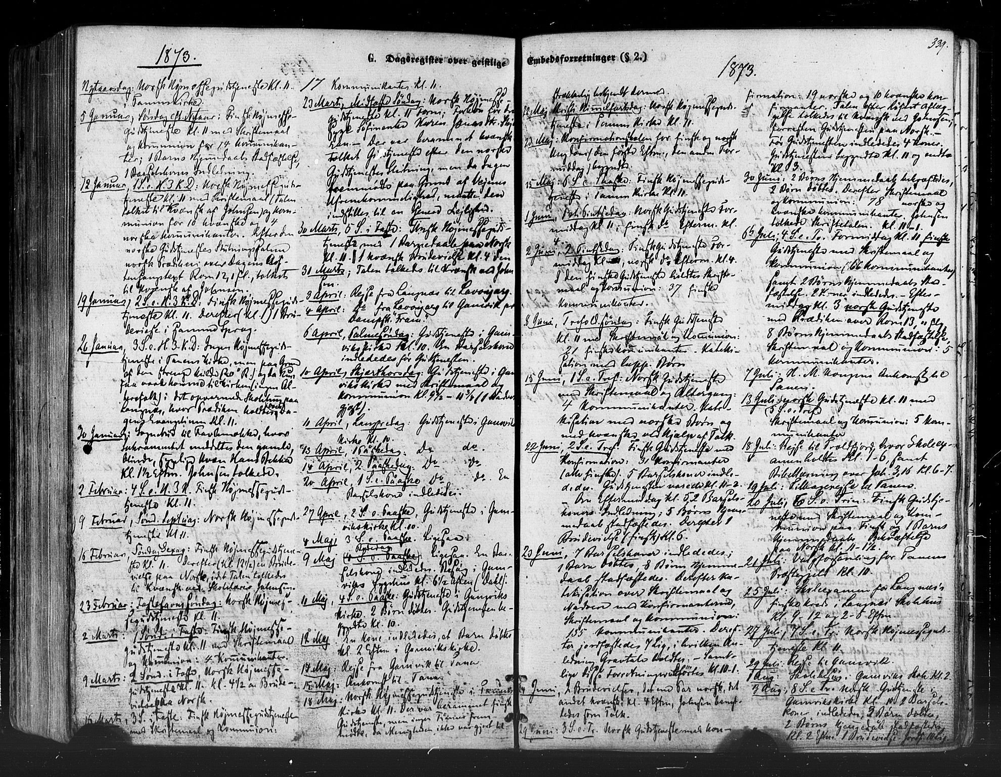 Tana sokneprestkontor, SATØ/S-1334/H/Ha/L0002kirke: Parish register (official) no. 2 /1, 1861-1877, p. 339