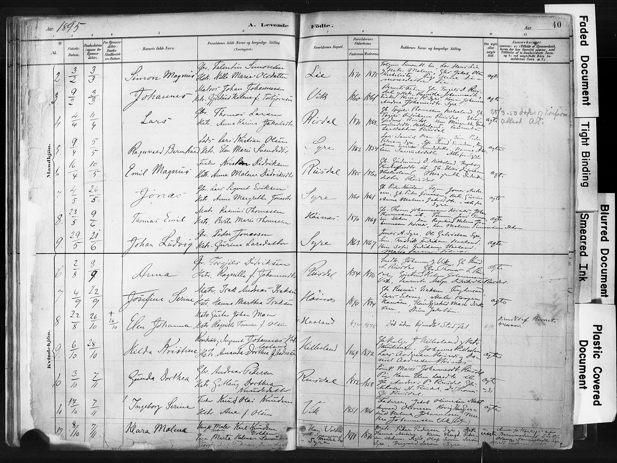 Skudenes sokneprestkontor, AV/SAST-A -101849/H/Ha/Haa/L0009: Parish register (official) no. A 6, 1882-1912, p. 40