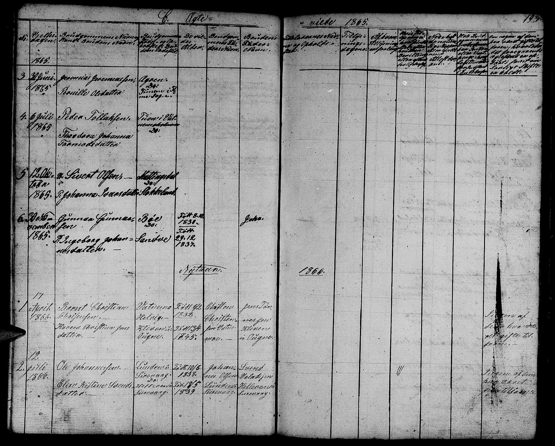 Eigersund sokneprestkontor, SAST/A-101807/S09/L0003: Parish register (copy) no. B 3, 1846-1875, p. 193