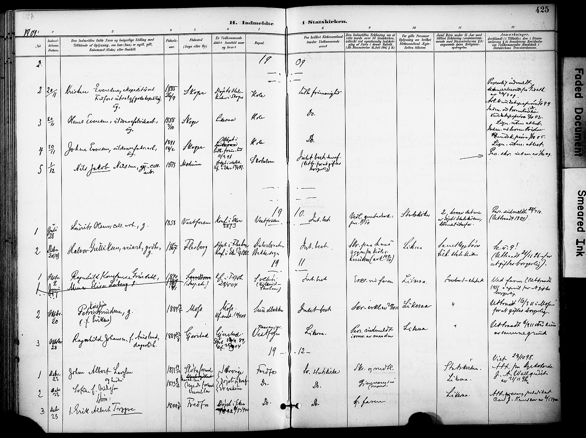 Eiker kirkebøker, AV/SAKO-A-4/F/Fb/L0003: Parish register (official) no. II 3, 1896-1942, p. 425