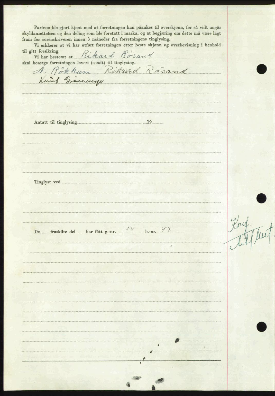 Nordmøre sorenskriveri, AV/SAT-A-4132/1/2/2Ca: Mortgage book no. A115, 1950-1950, Diary no: : 1434/1950