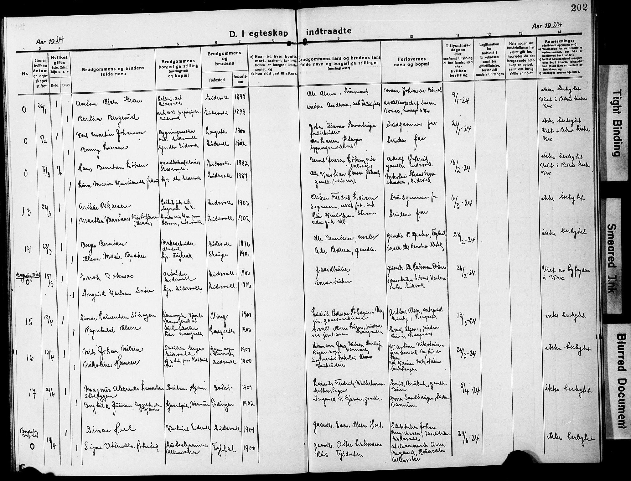 Eidsvoll prestekontor Kirkebøker, AV/SAO-A-10888/G/Ga/L0010: Parish register (copy) no. I 10, 1919-1929, p. 202