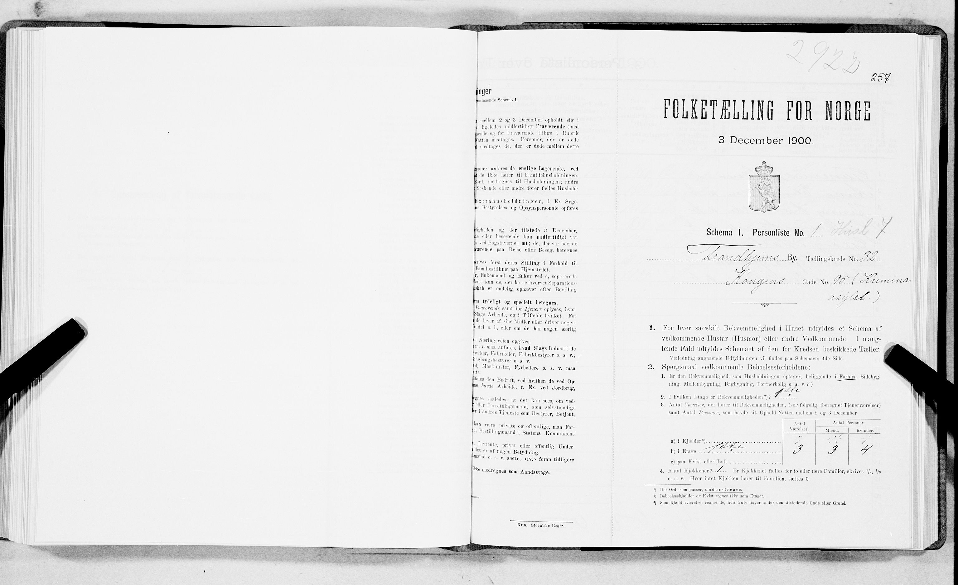 SAT, 1900 census for Trondheim, 1900, p. 5155